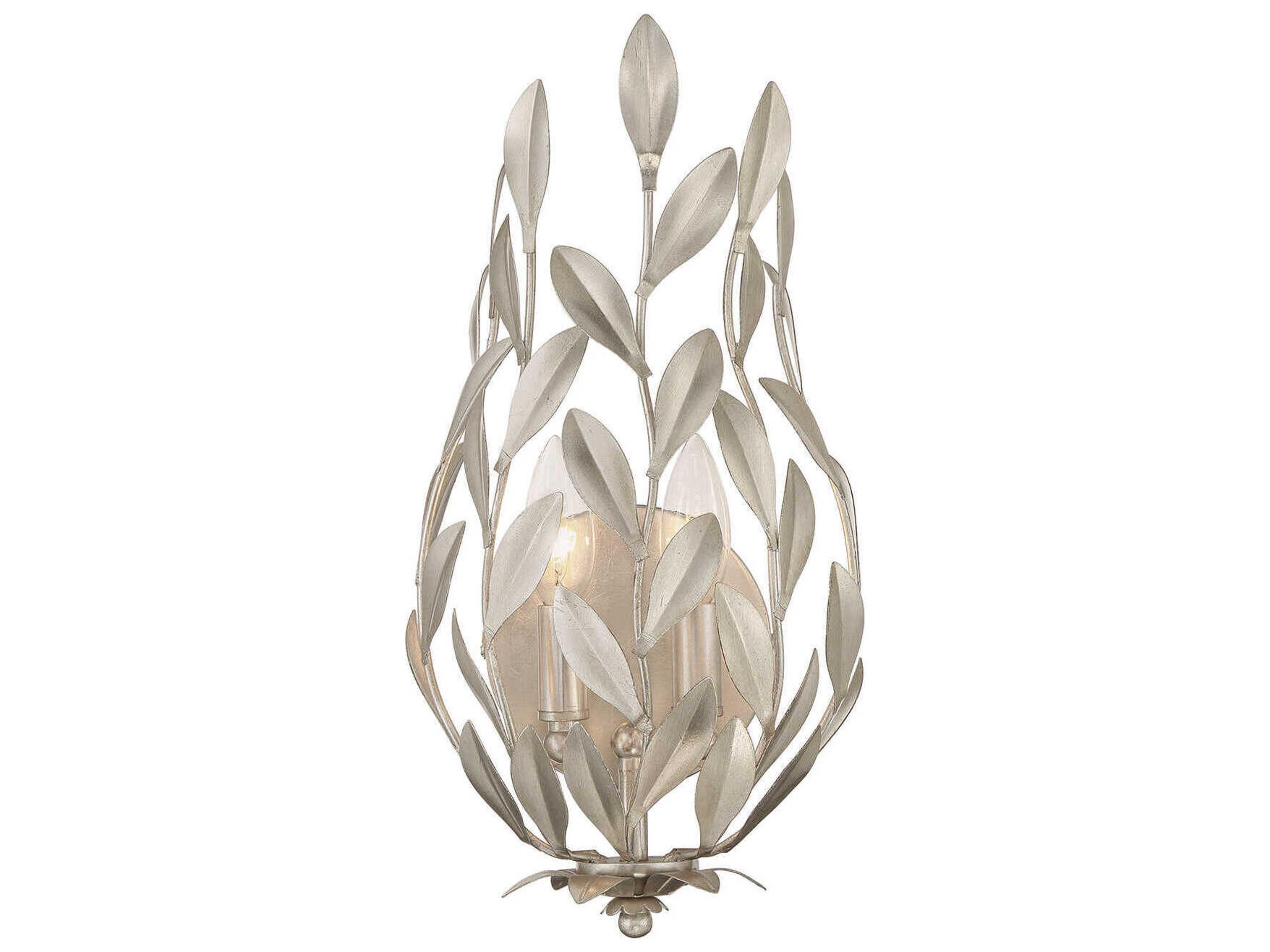 Broche 2-Light Antique Silver Wall Sconce