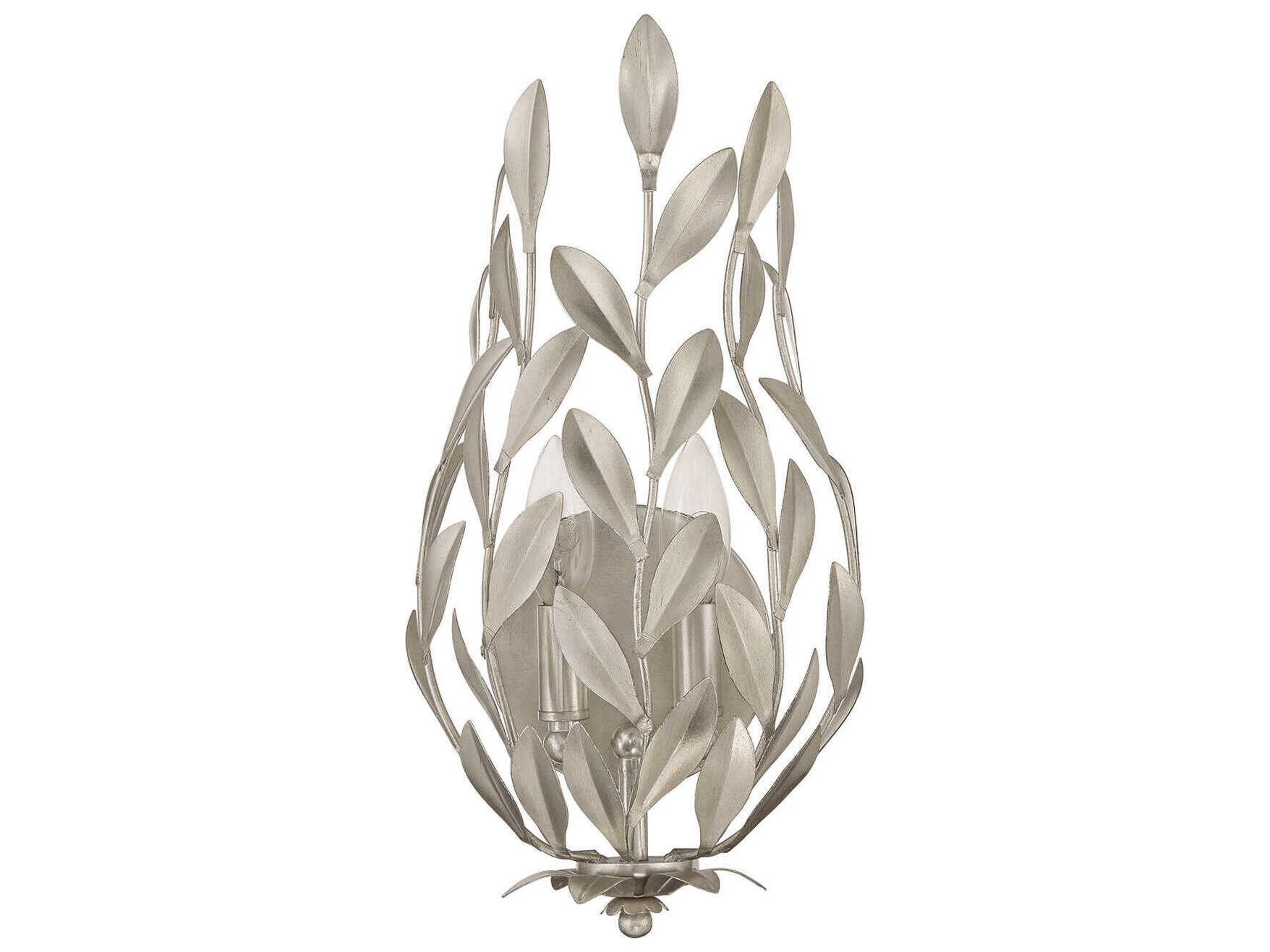 Crystorama Broche 2-Light Antique Silver Wall Sconce