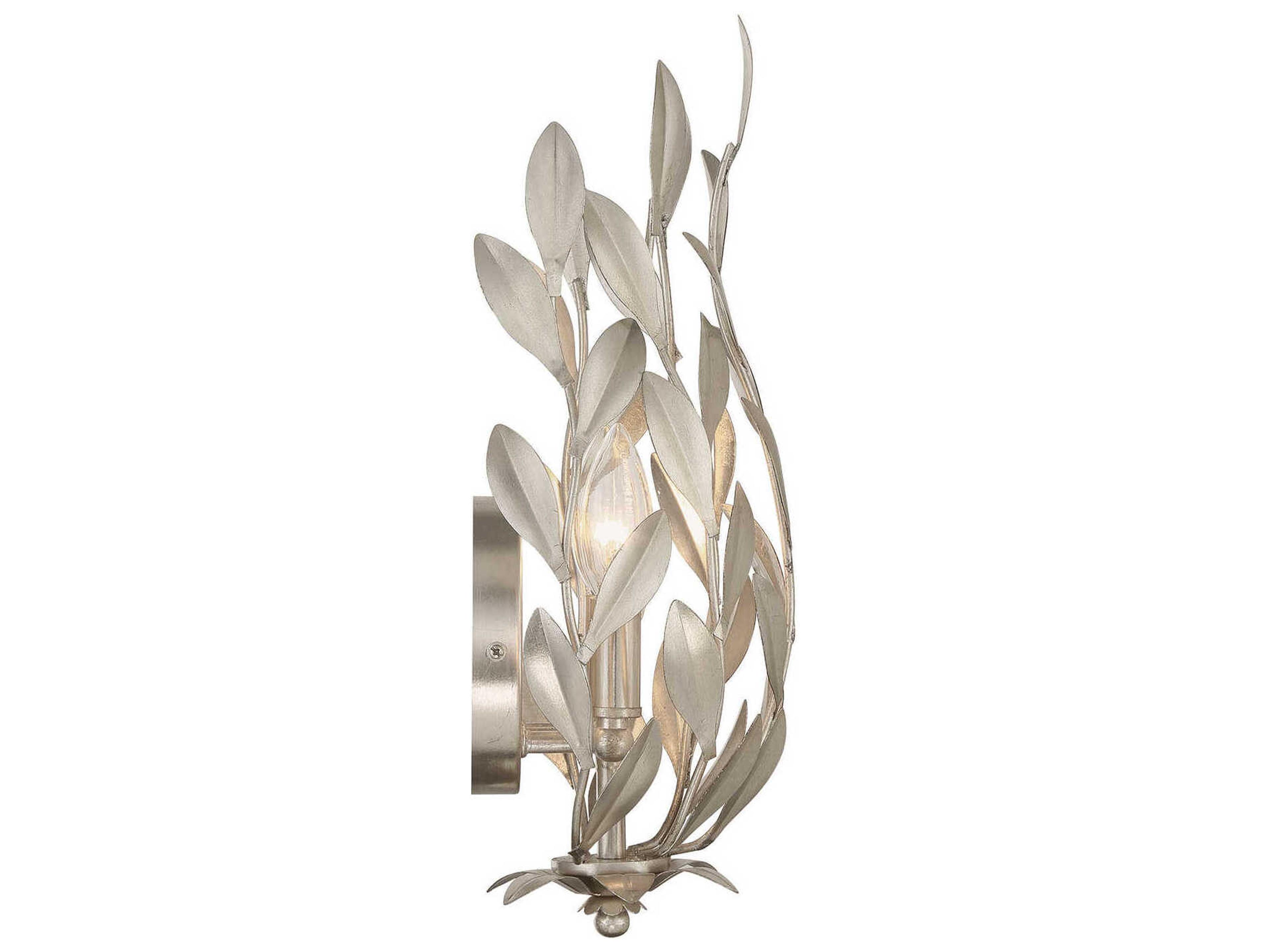 Crystorama Broche 2-Light Antique Silver Wall Sconce