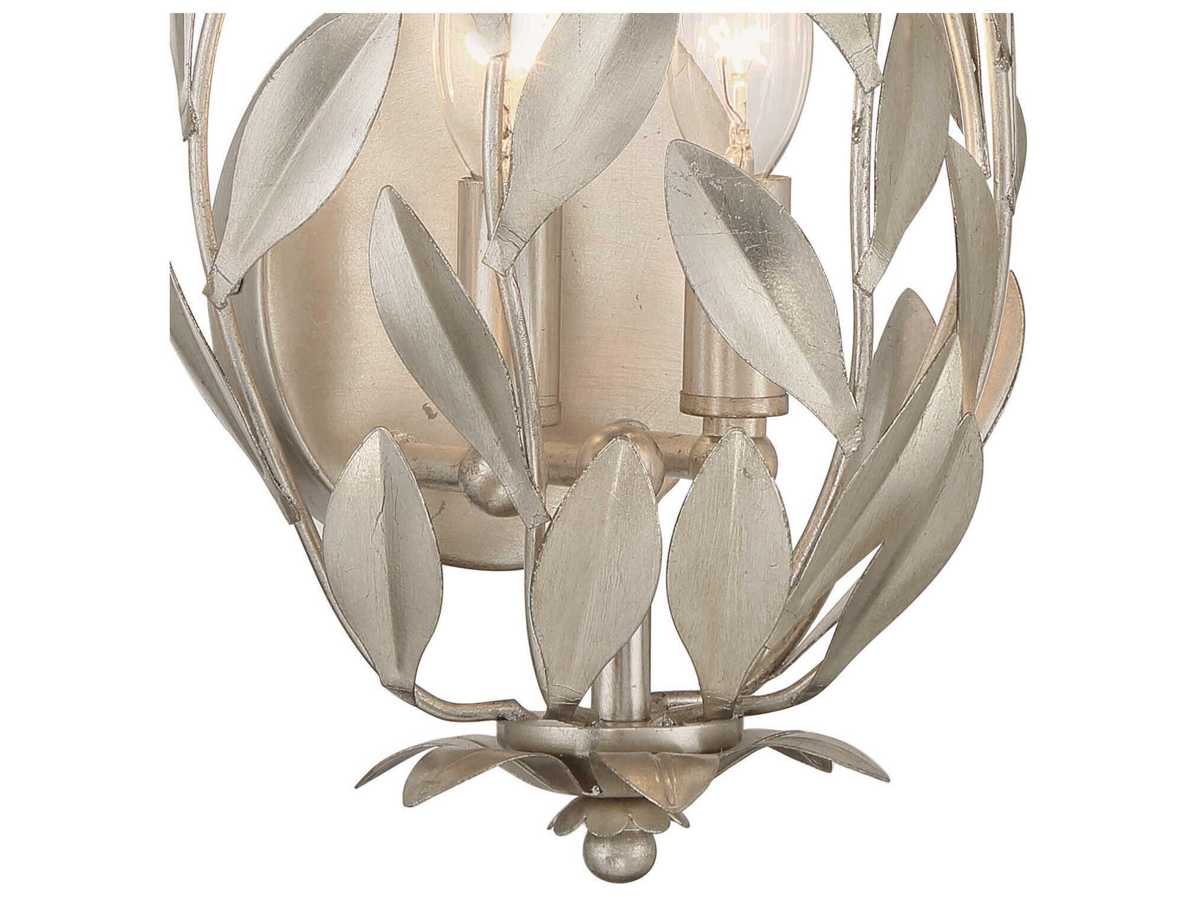 Crystorama Broche 2-Light Antique Silver Wall Sconce