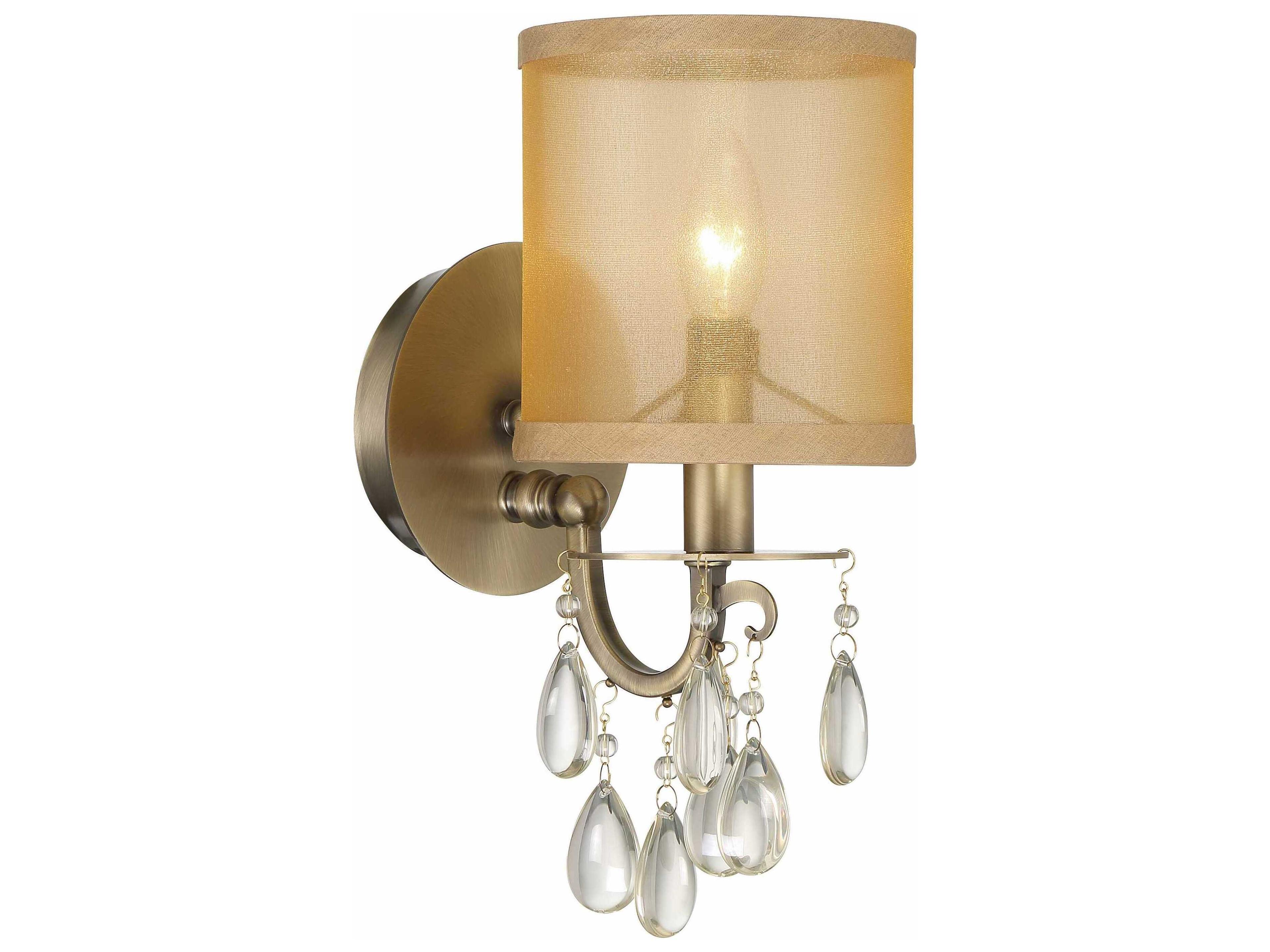 Hampton 1-Light Gold Crystal Wall Sconce