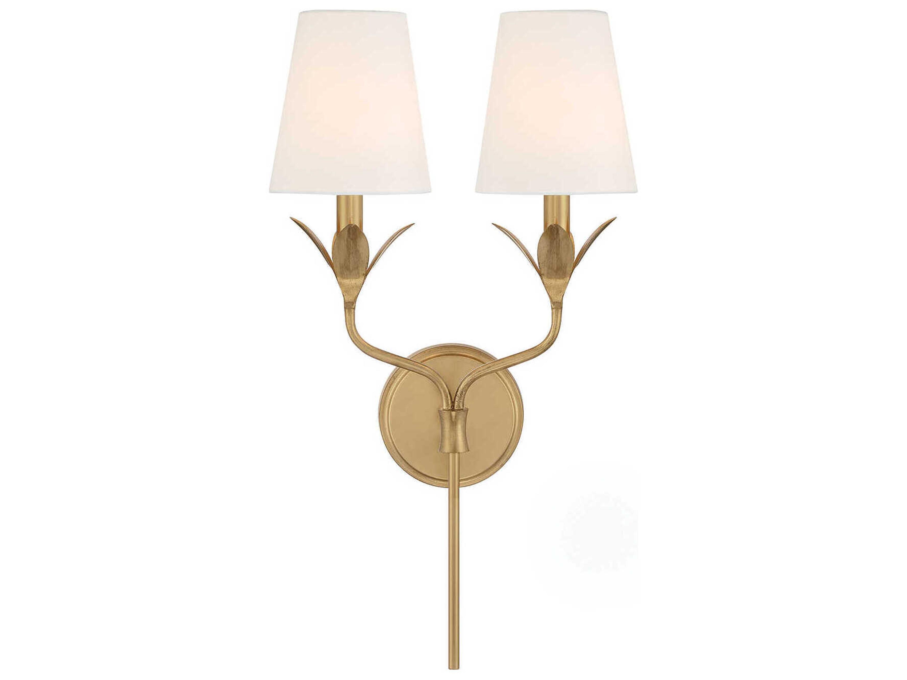 Broche 2-Light Antique Gold Wall Sconce