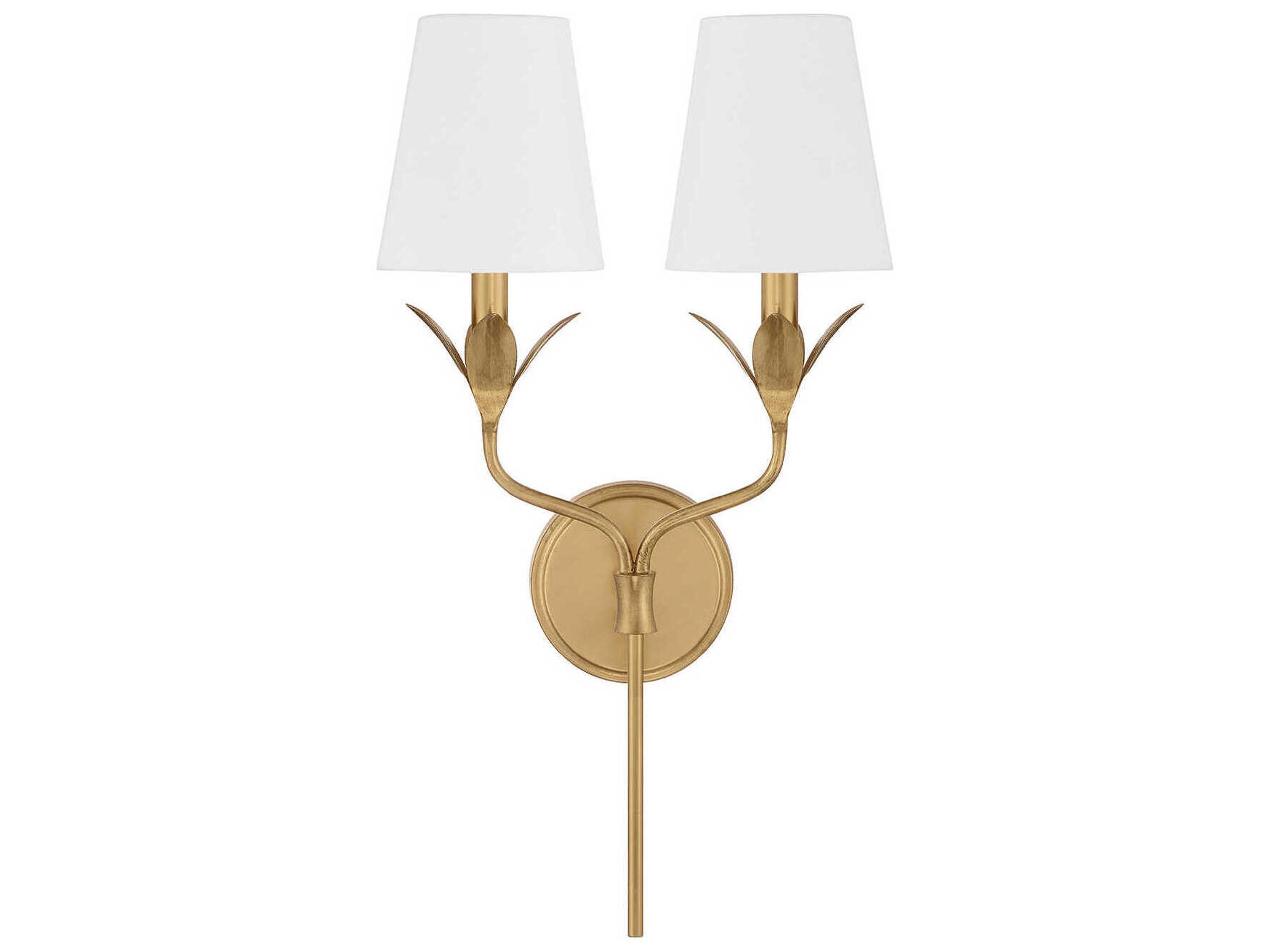 Crystorama Broche 2-Light Antique Gold Wall Sconce