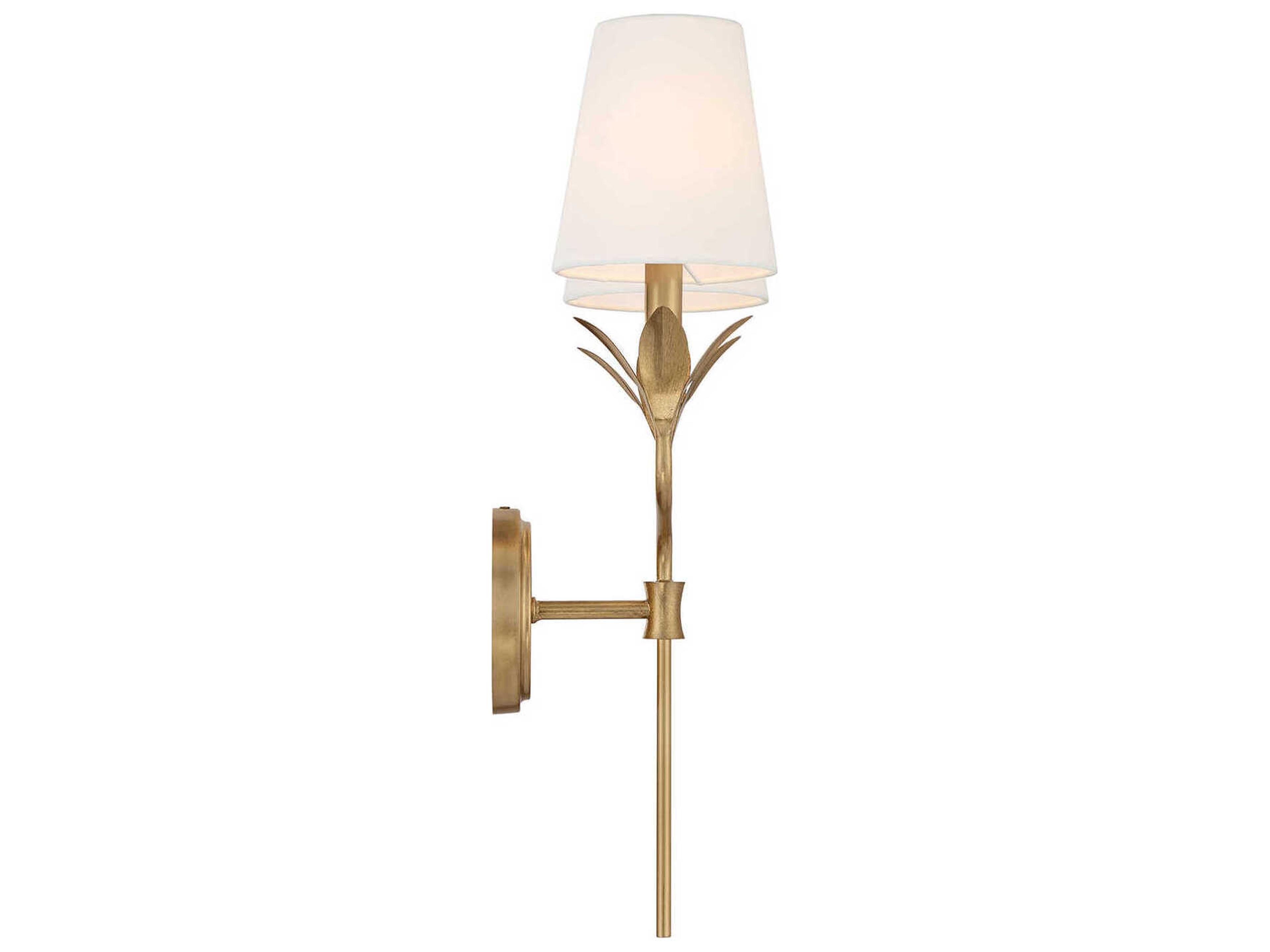 Crystorama Broche 2-Light Antique Gold Wall Sconce