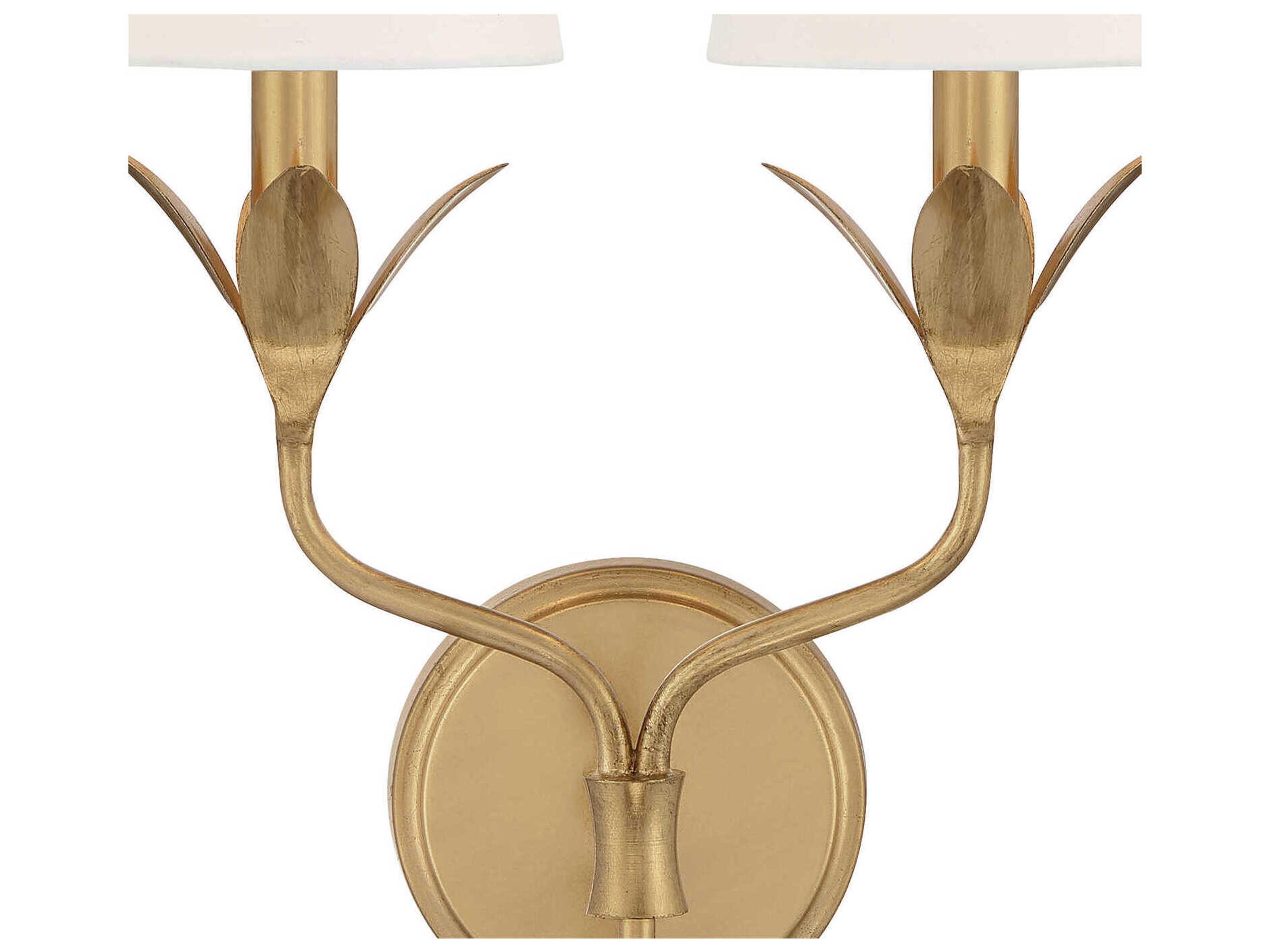 Crystorama Broche 2-Light Antique Gold Wall Sconce