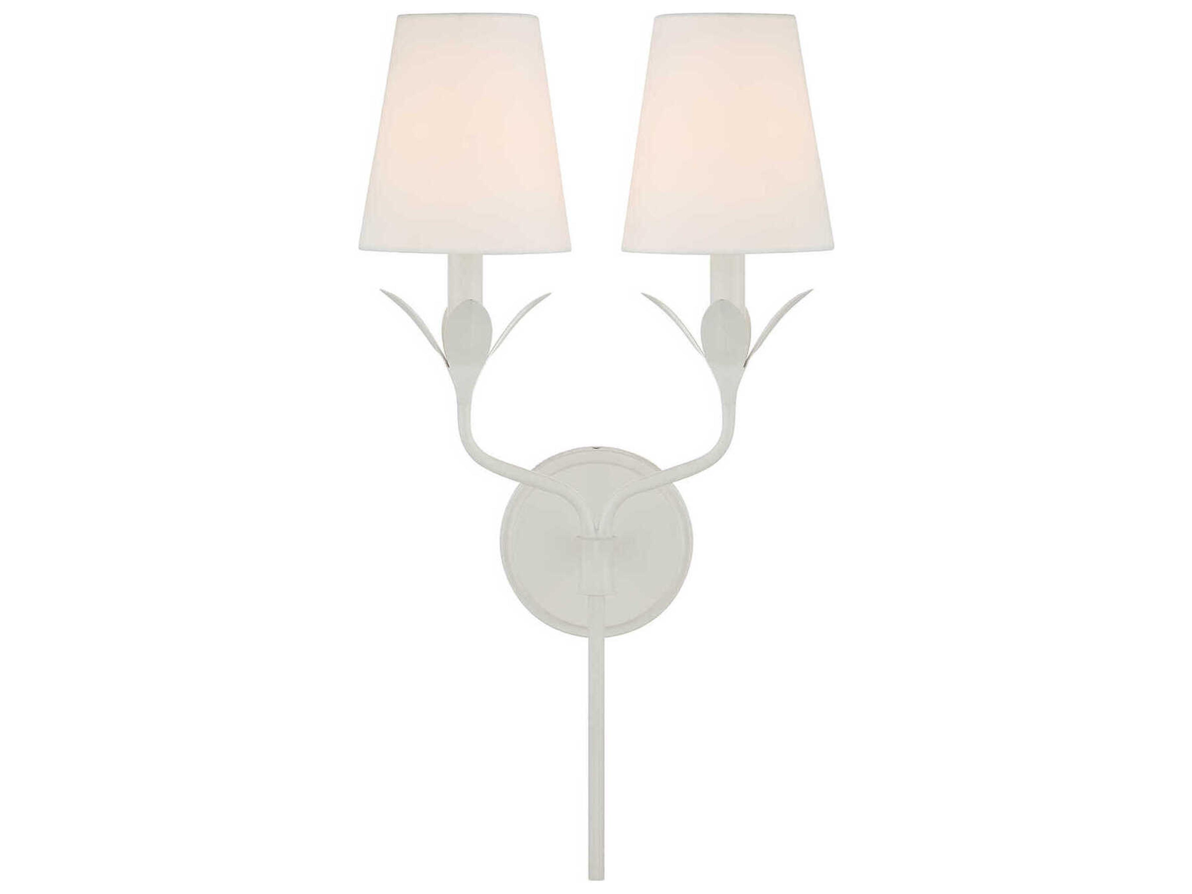 Crystorama Broche 2-Light Matte White Wall Sconce