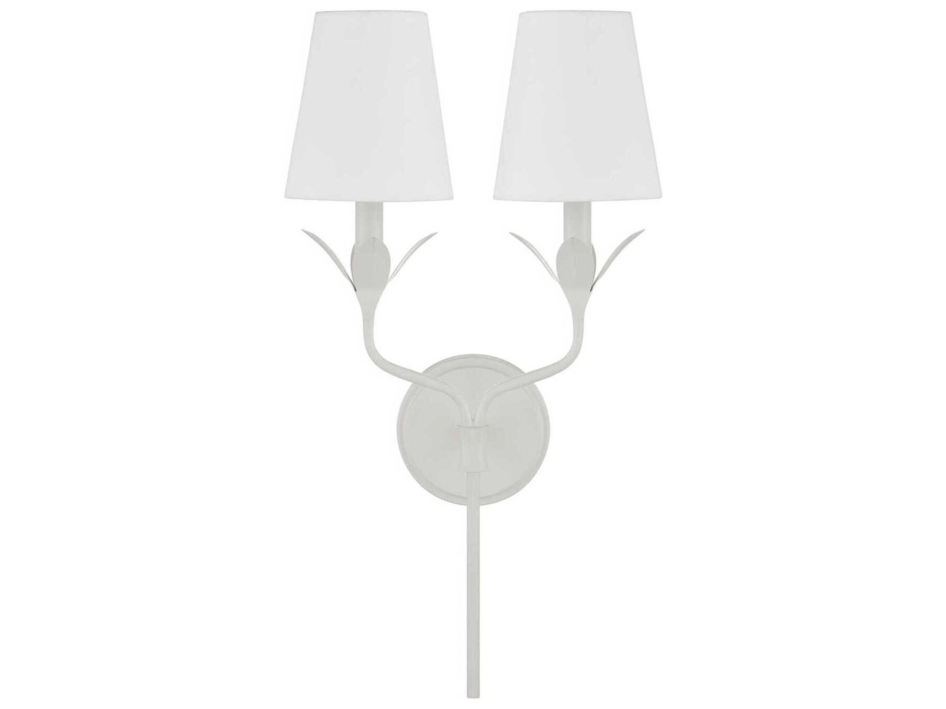 Crystorama Broche 2-Light Matte White Wall Sconce