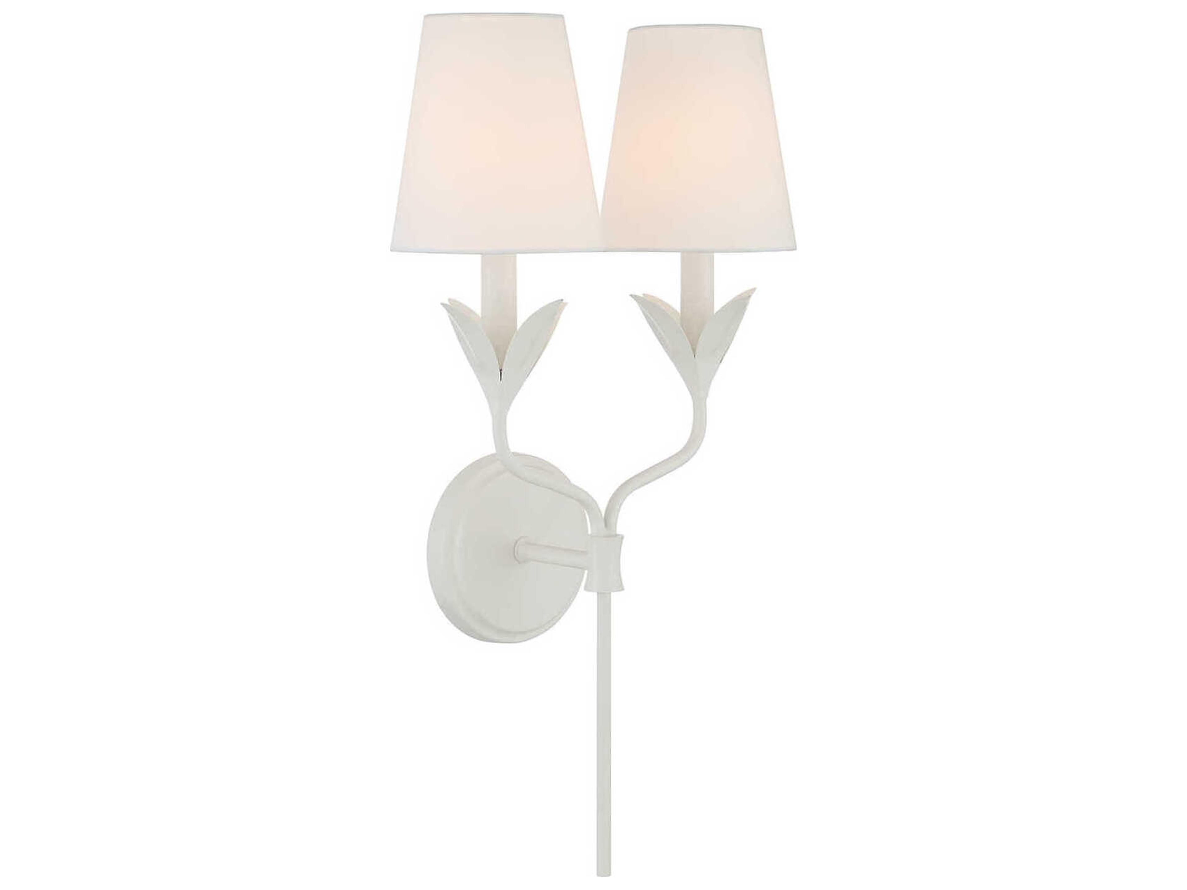 Crystorama Broche 2-Light Matte White Wall Sconce
