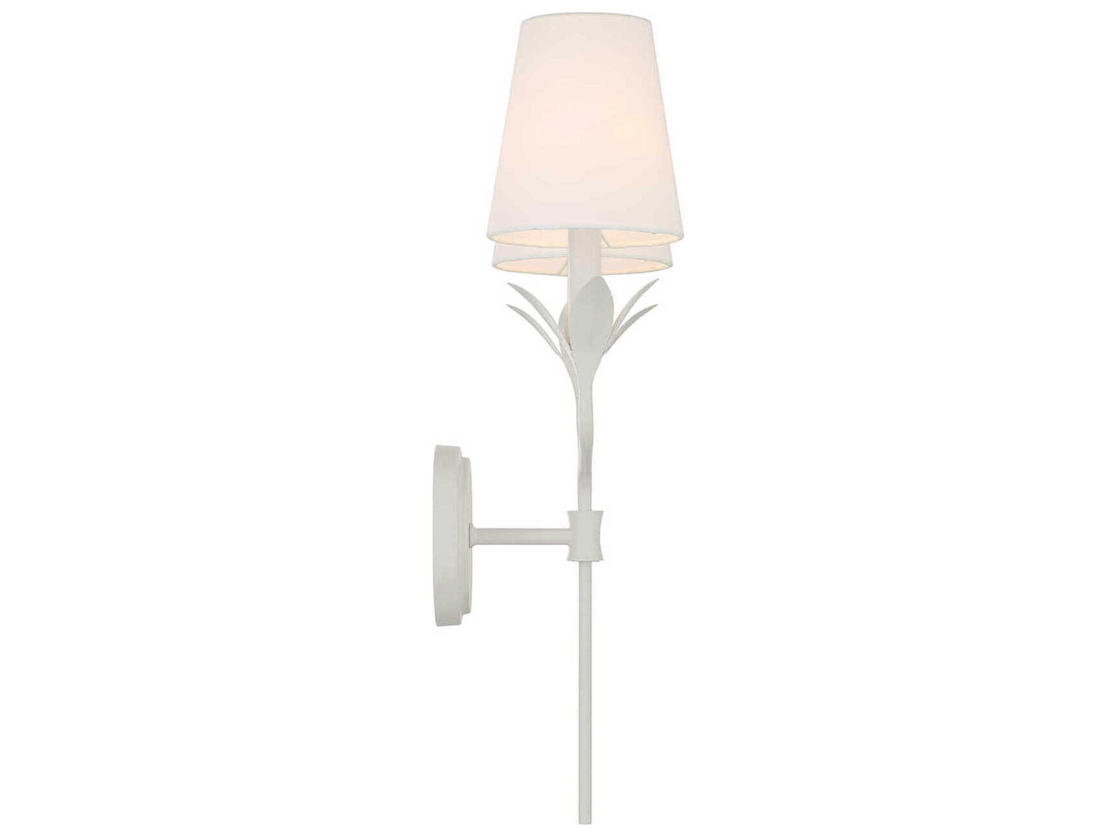 Crystorama Broche 2-Light Matte White Wall Sconce