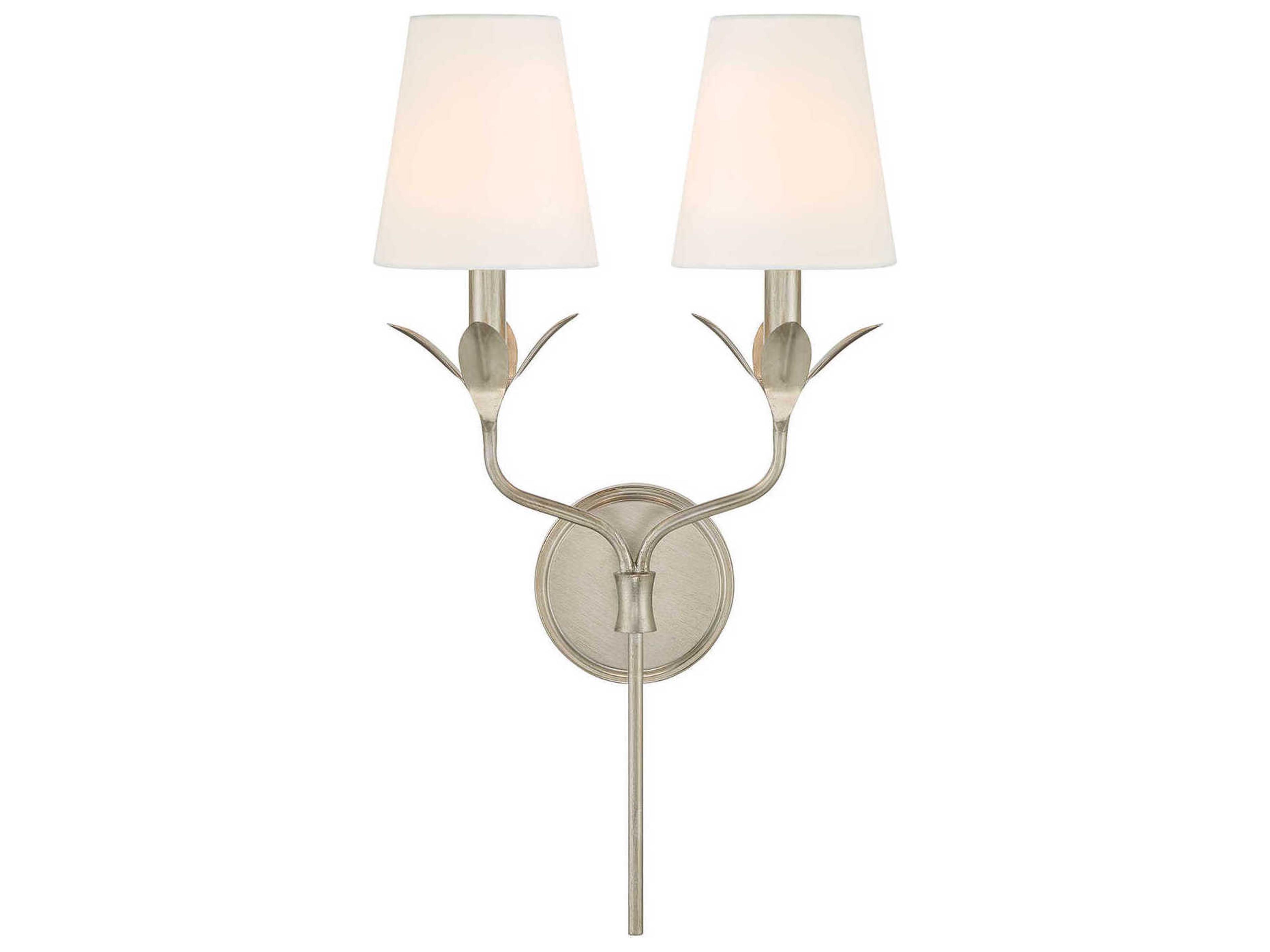 Crystorama Broche 2-Light Antique Silver Wall Sconce