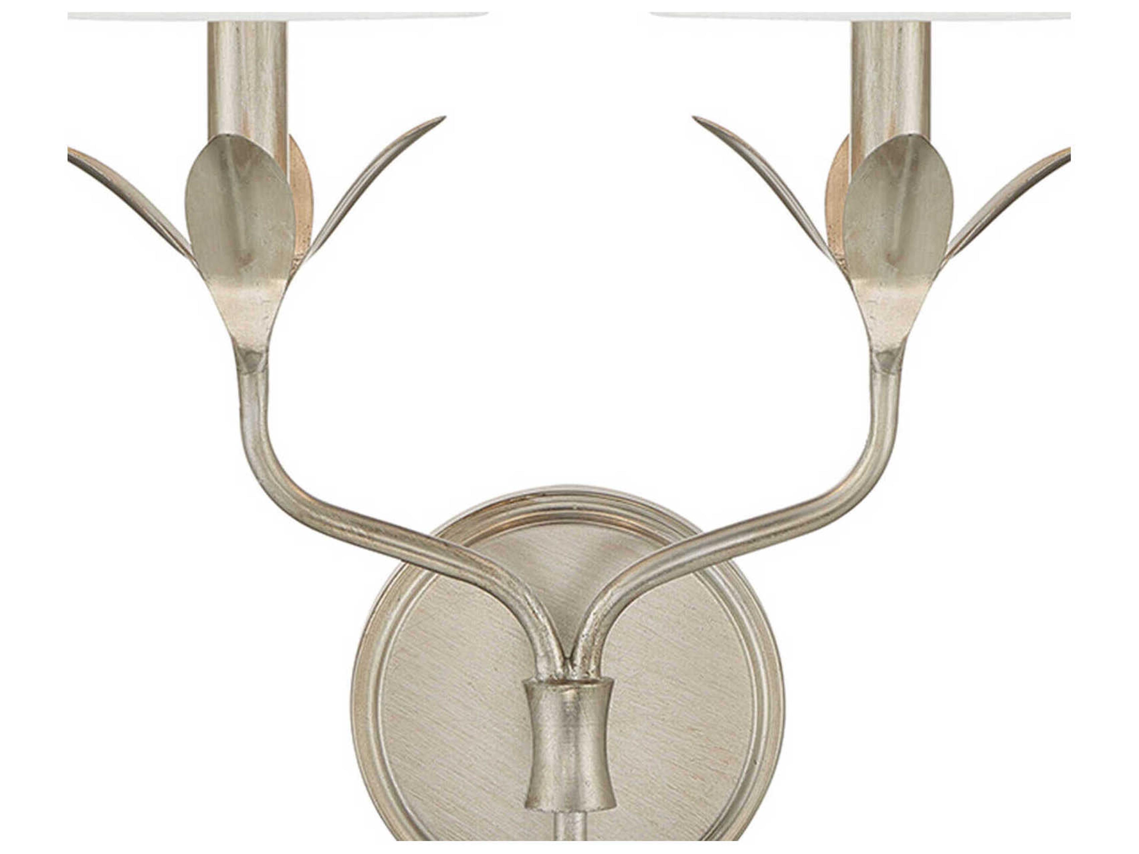 Crystorama Broche 2-Light Antique Silver Wall Sconce