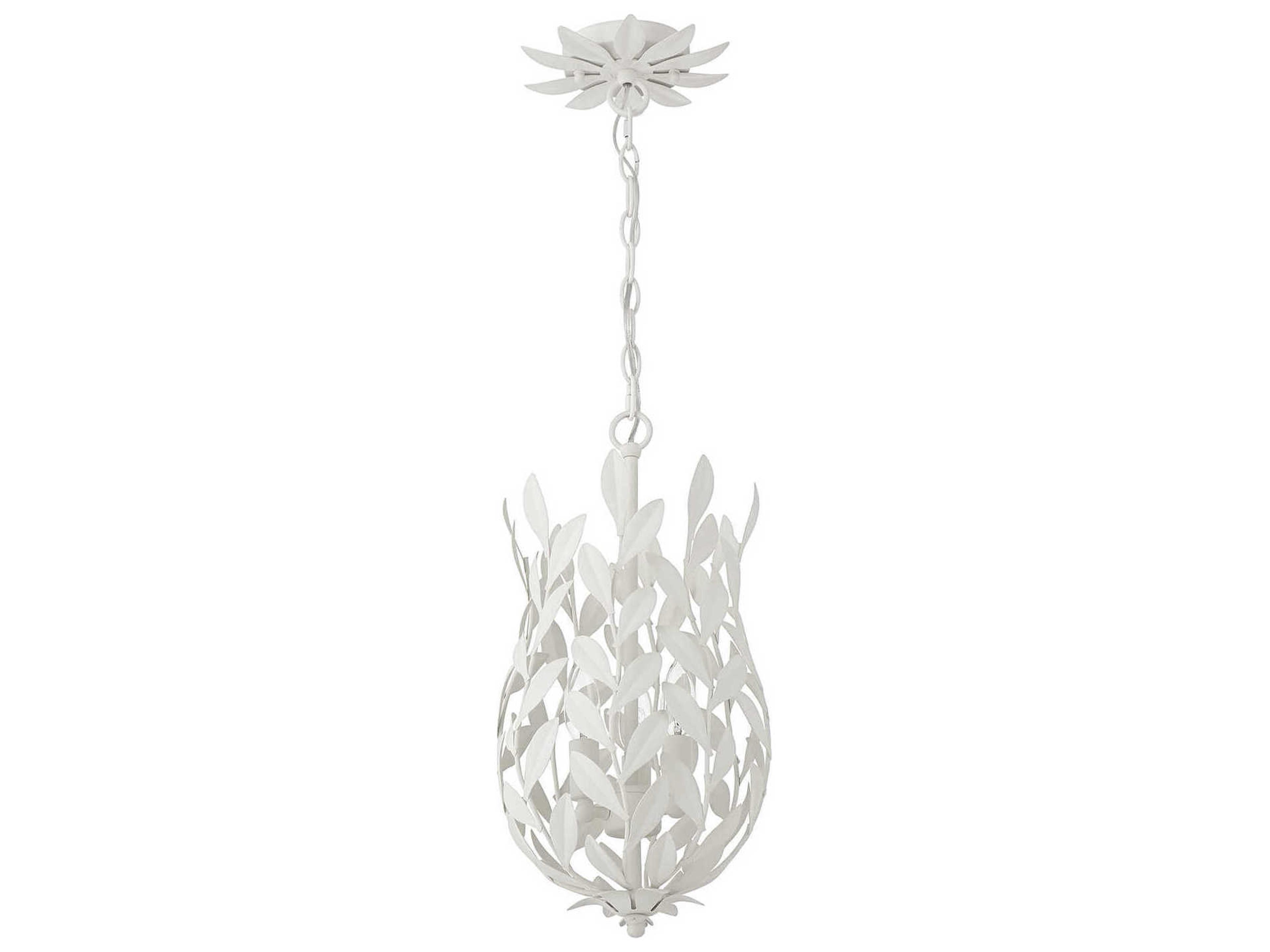 Crystorama Broche 3-Light Matte White Mini Pendant