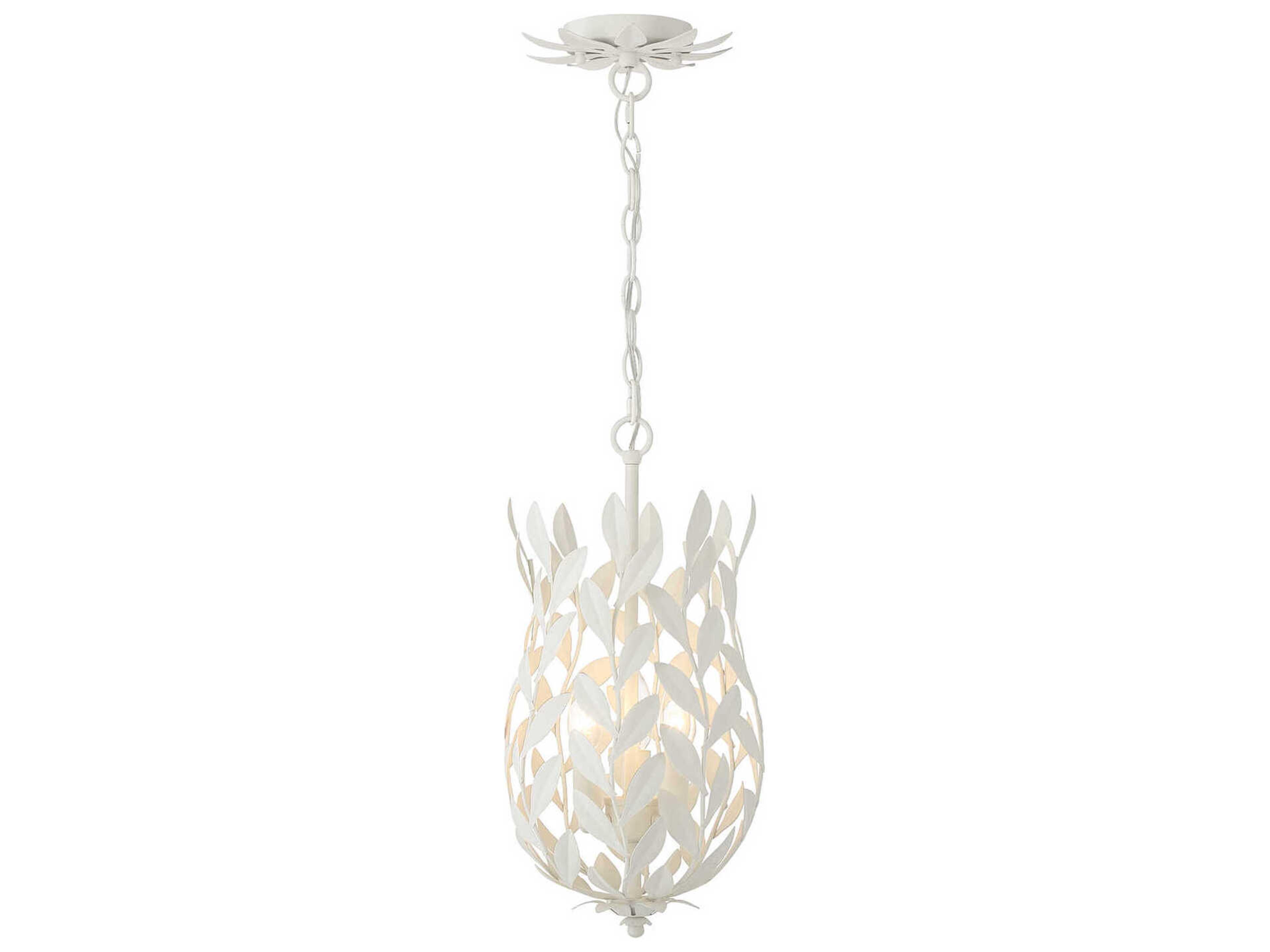 Crystorama Broche 3-Light Matte White Mini Pendant