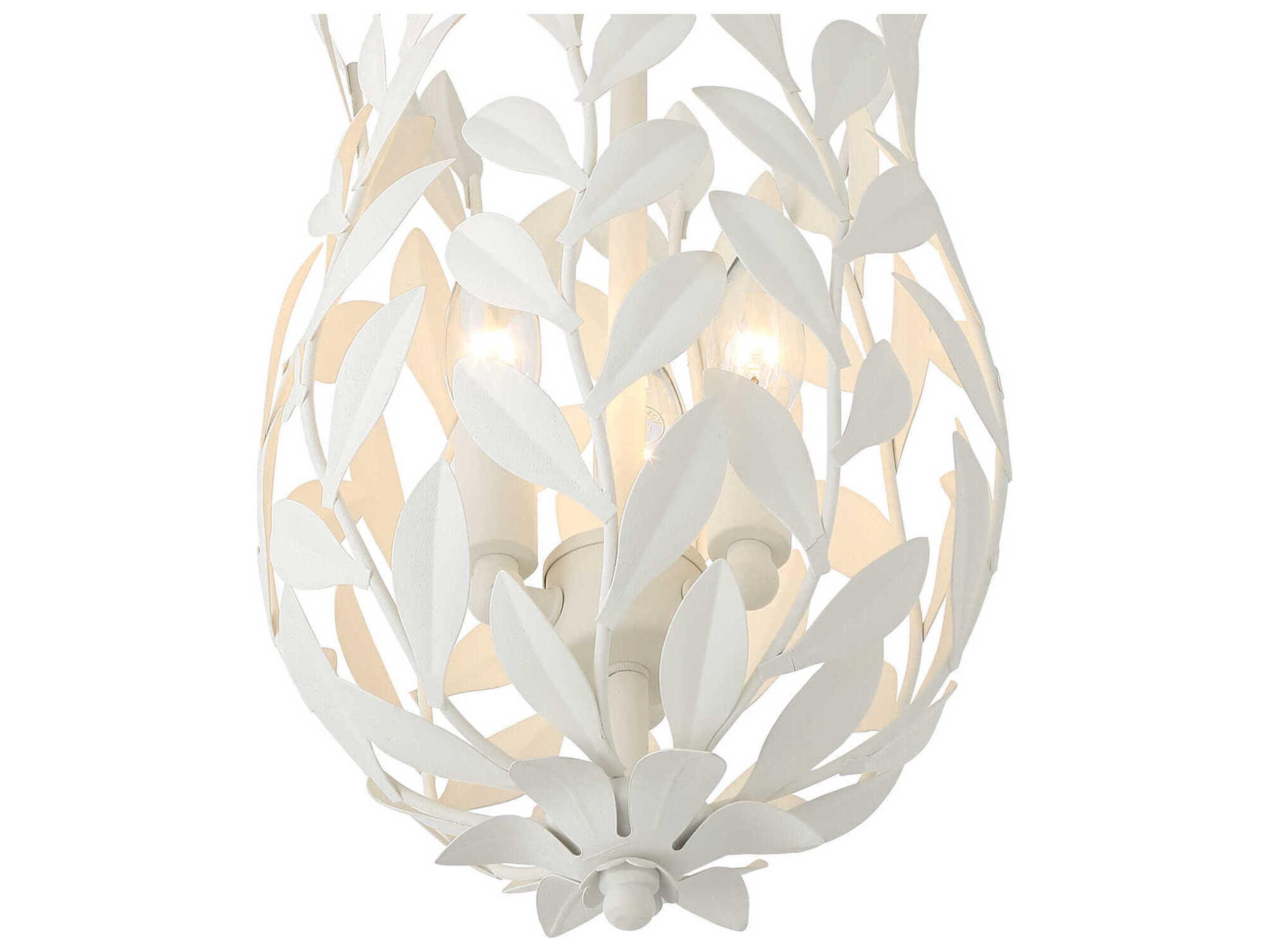 Crystorama Broche 3-Light Matte White Mini Pendant