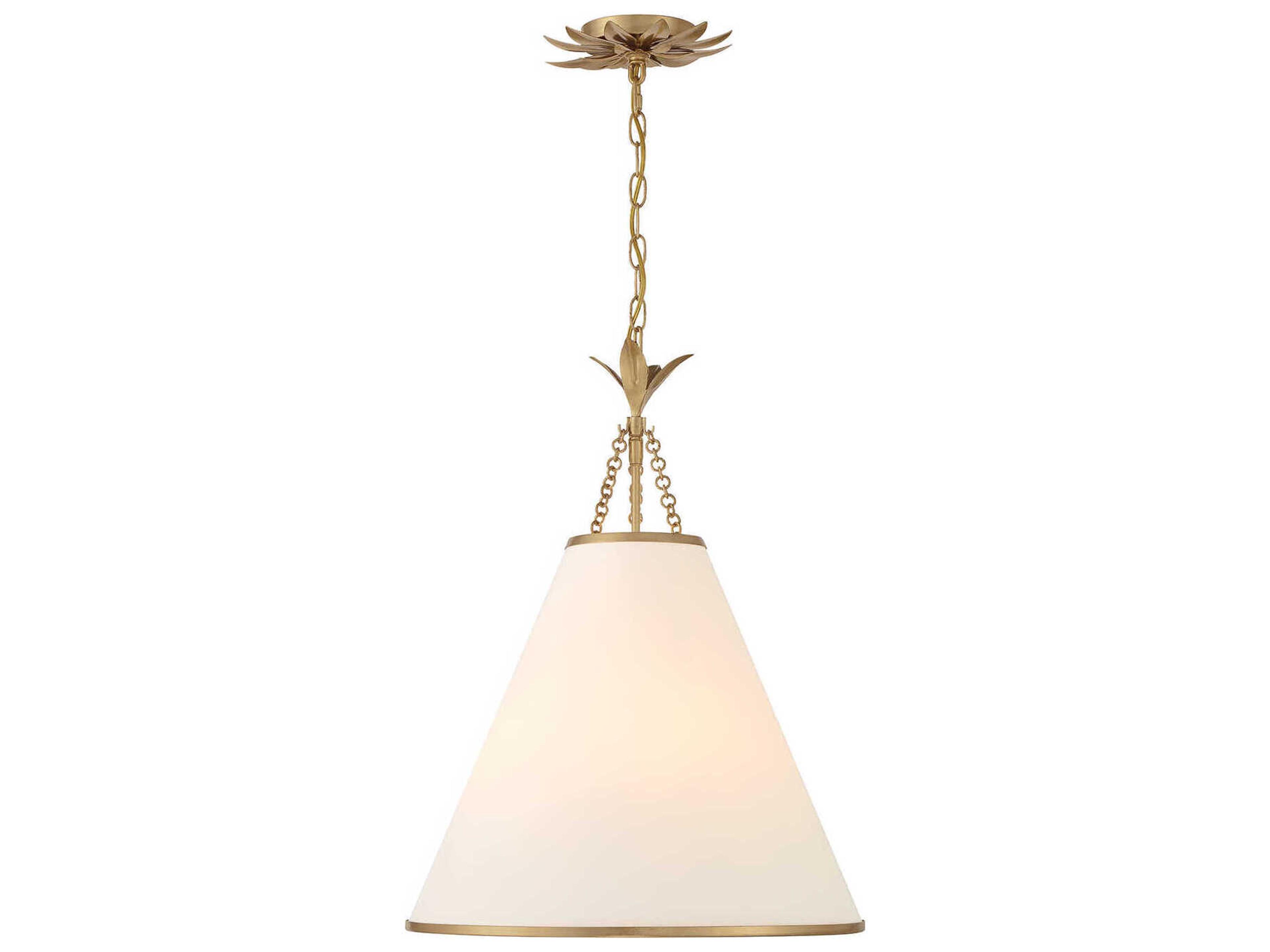 Crystorama Broche 4-Light Antique Gold Pendant