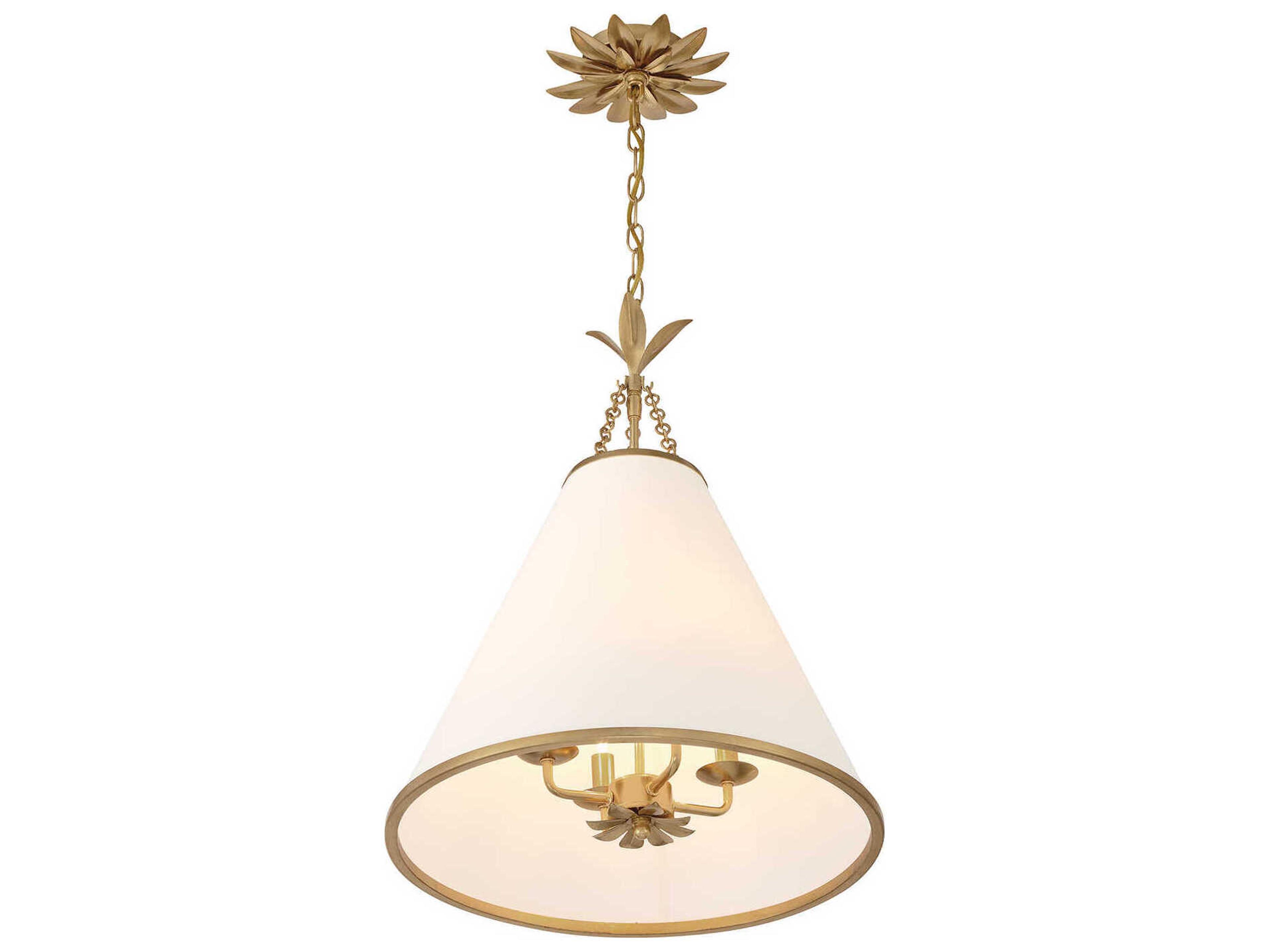 Crystorama Broche 4-Light Antique Gold Pendant