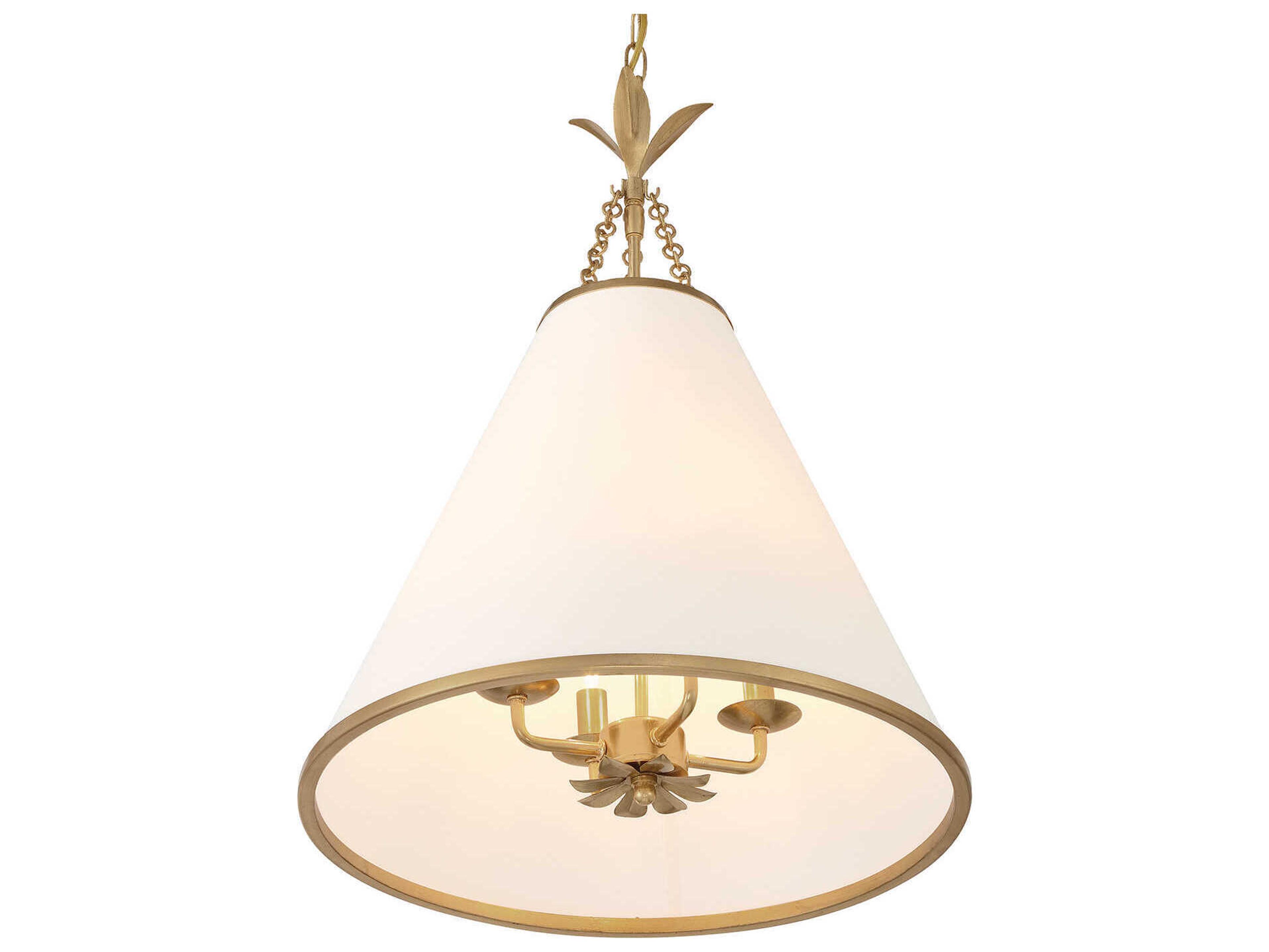 Crystorama Broche 4-Light Antique Gold Pendant