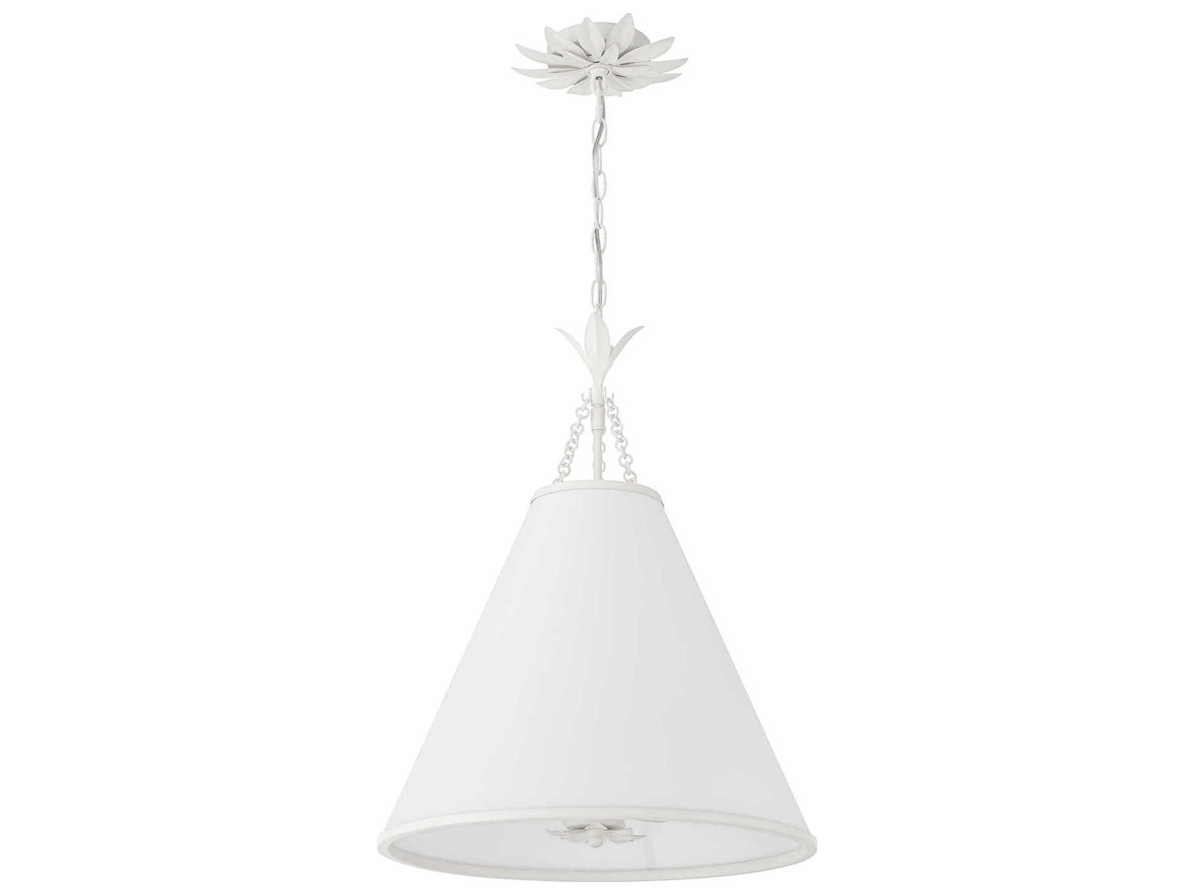 Crystorama Broche 4-Light Matte White Pendant