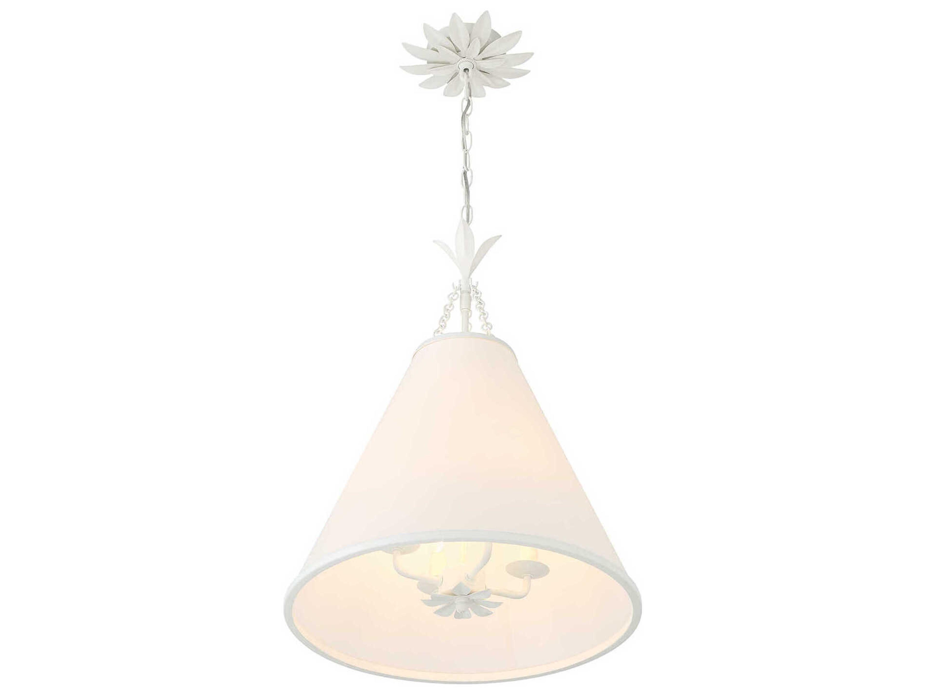 Crystorama Broche 4-Light Matte White Pendant