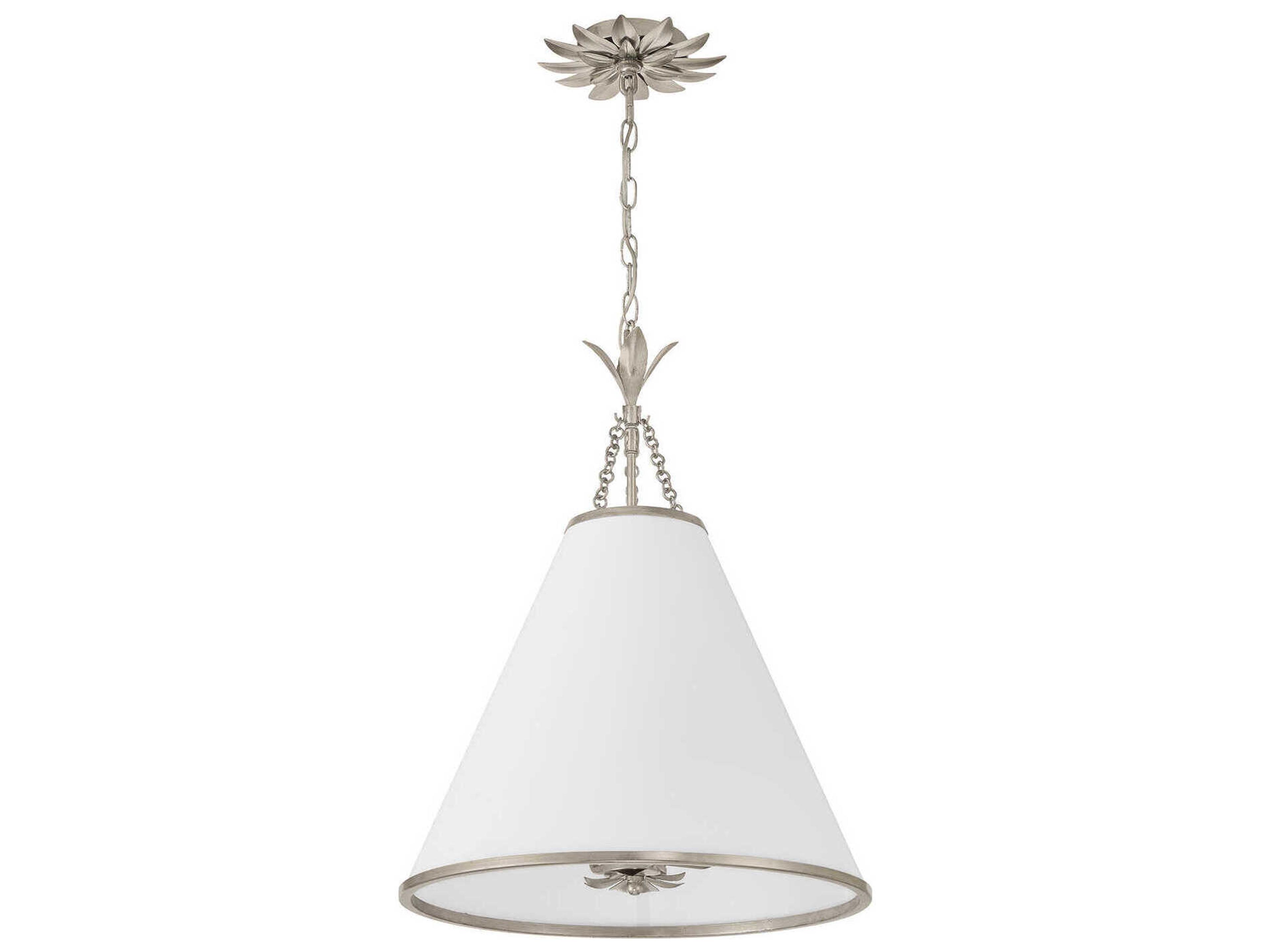 Crystorama Broche 4-Light Antique Silver Pendant