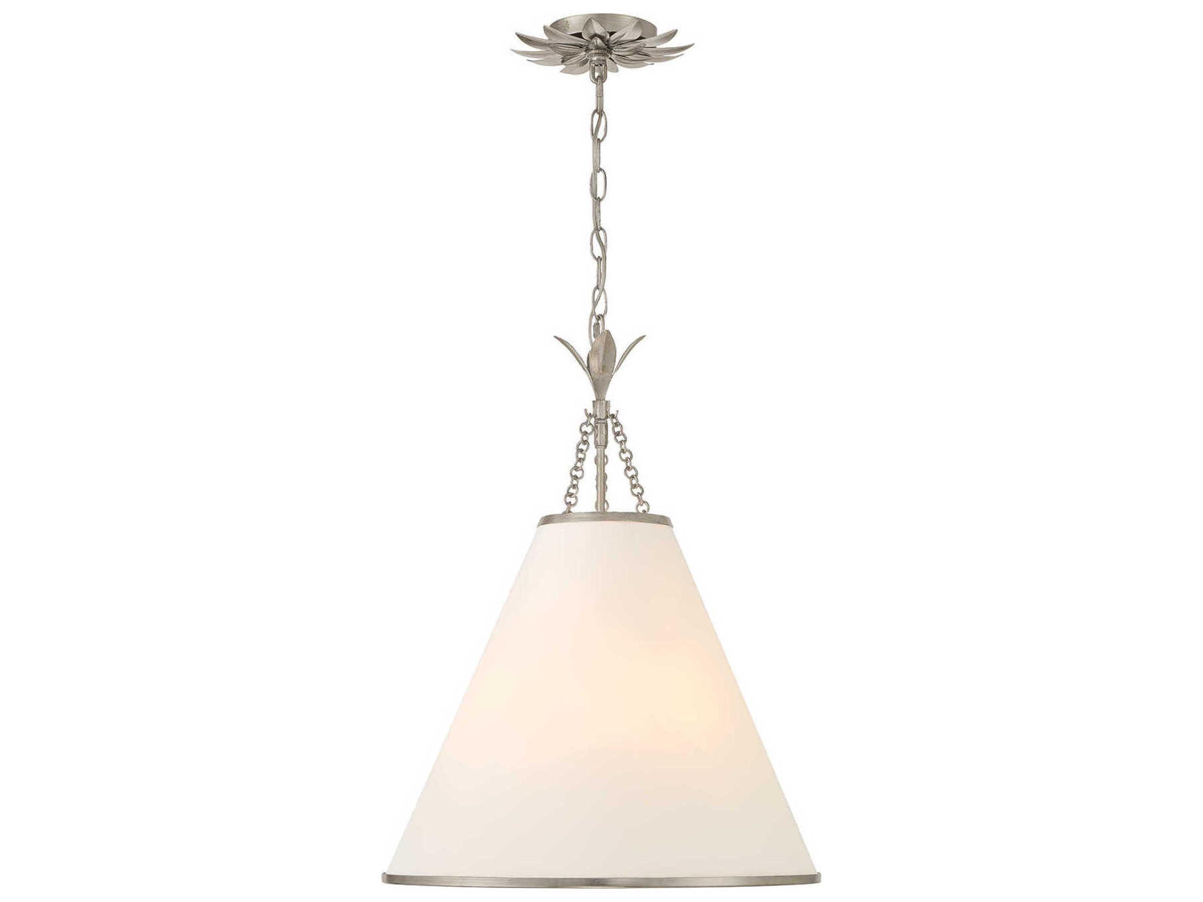 Crystorama Broche 4-Light Antique Silver Pendant