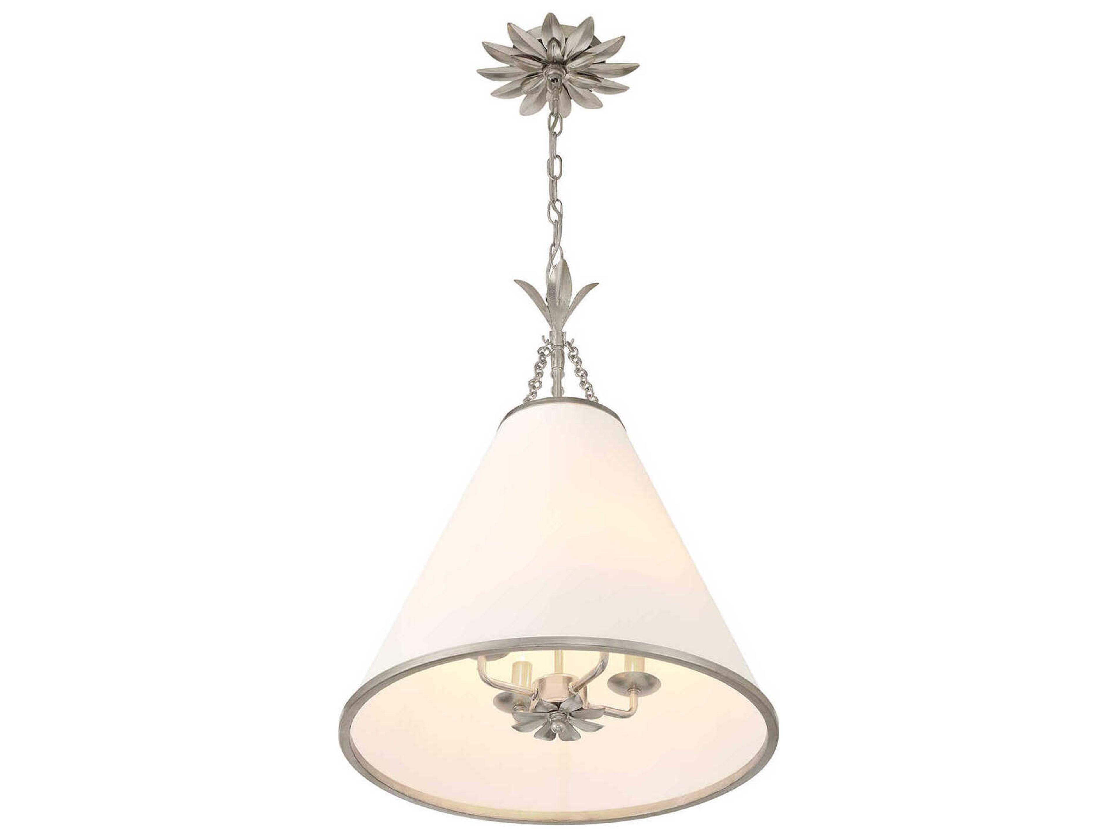 Crystorama Broche 4-Light Antique Silver Pendant