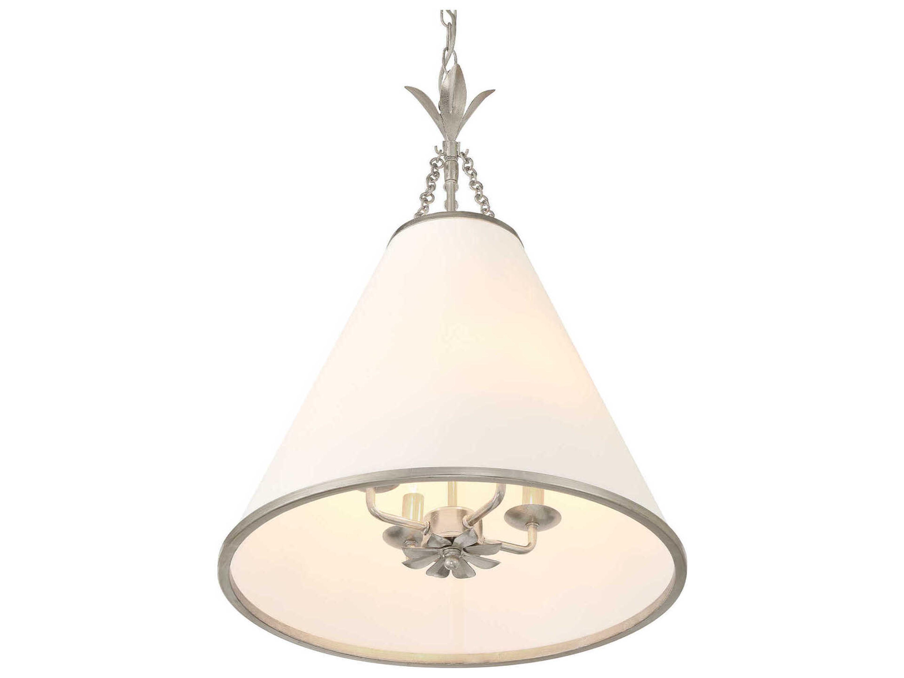 Crystorama Broche 4-Light Antique Silver Pendant