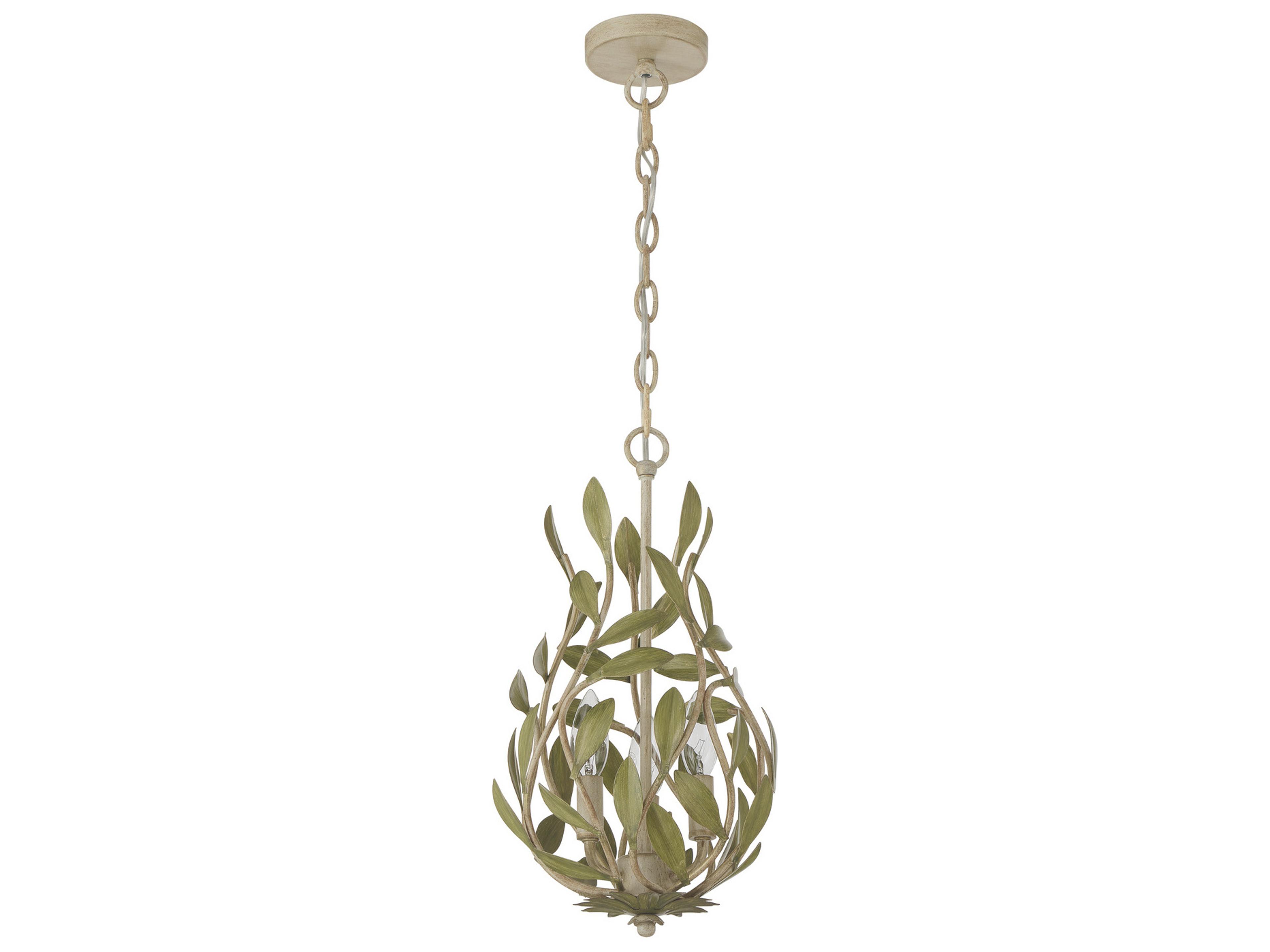 Crystorama Broche 3-Light Green Mini Pendant