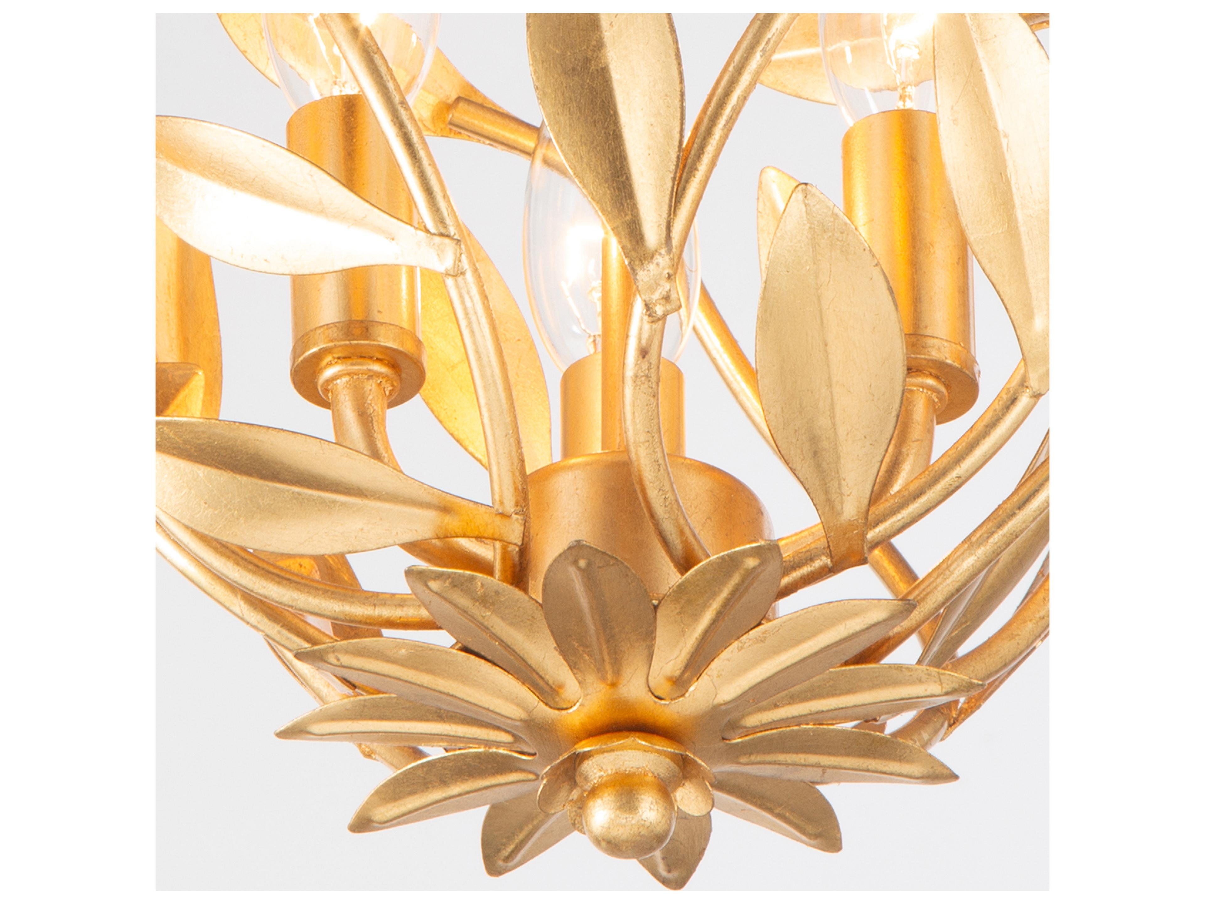 Crystorama Broche 3-Light Gold Mini Pendant