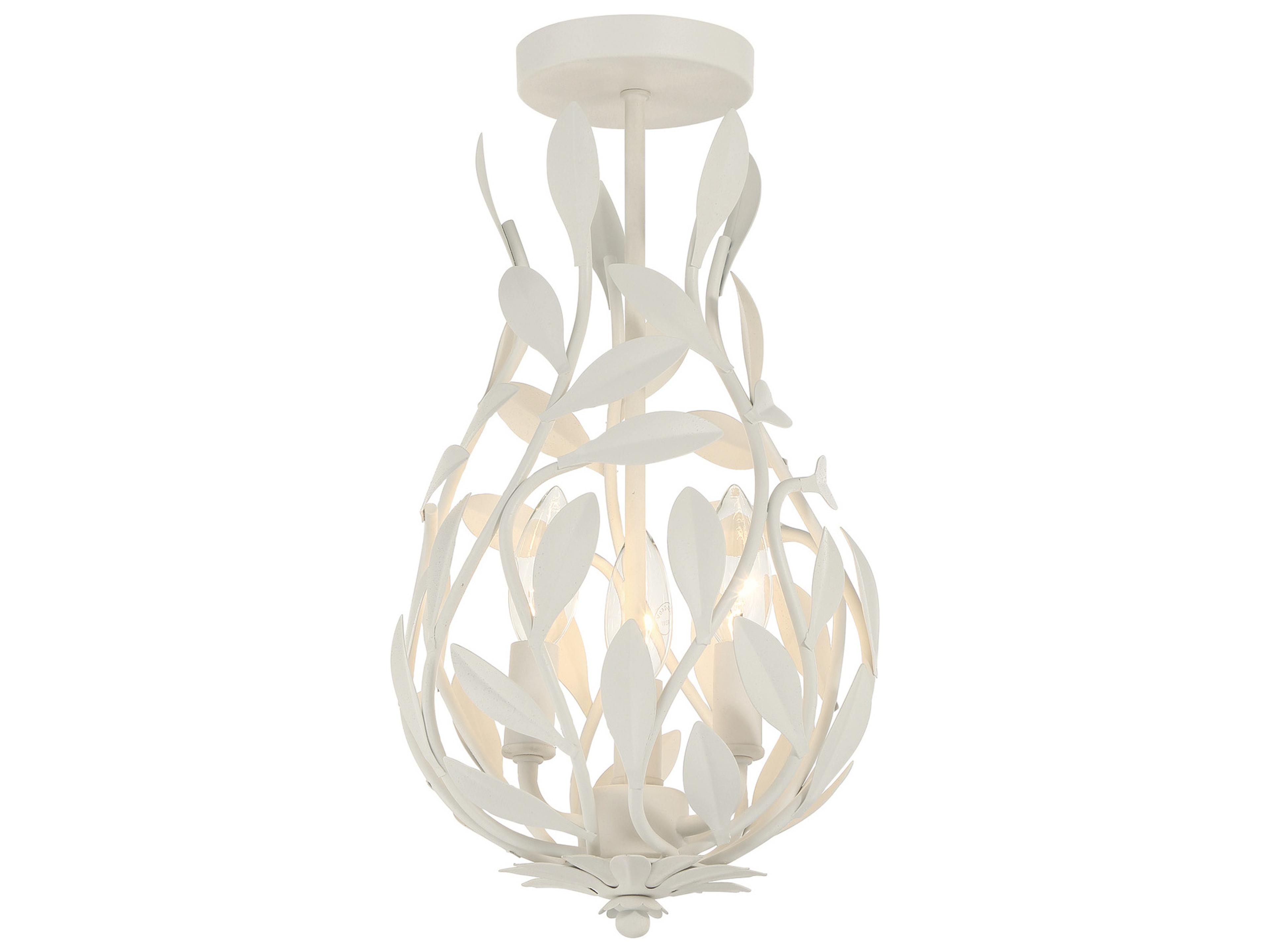 Broche 3-Light White Semi Flush Mount