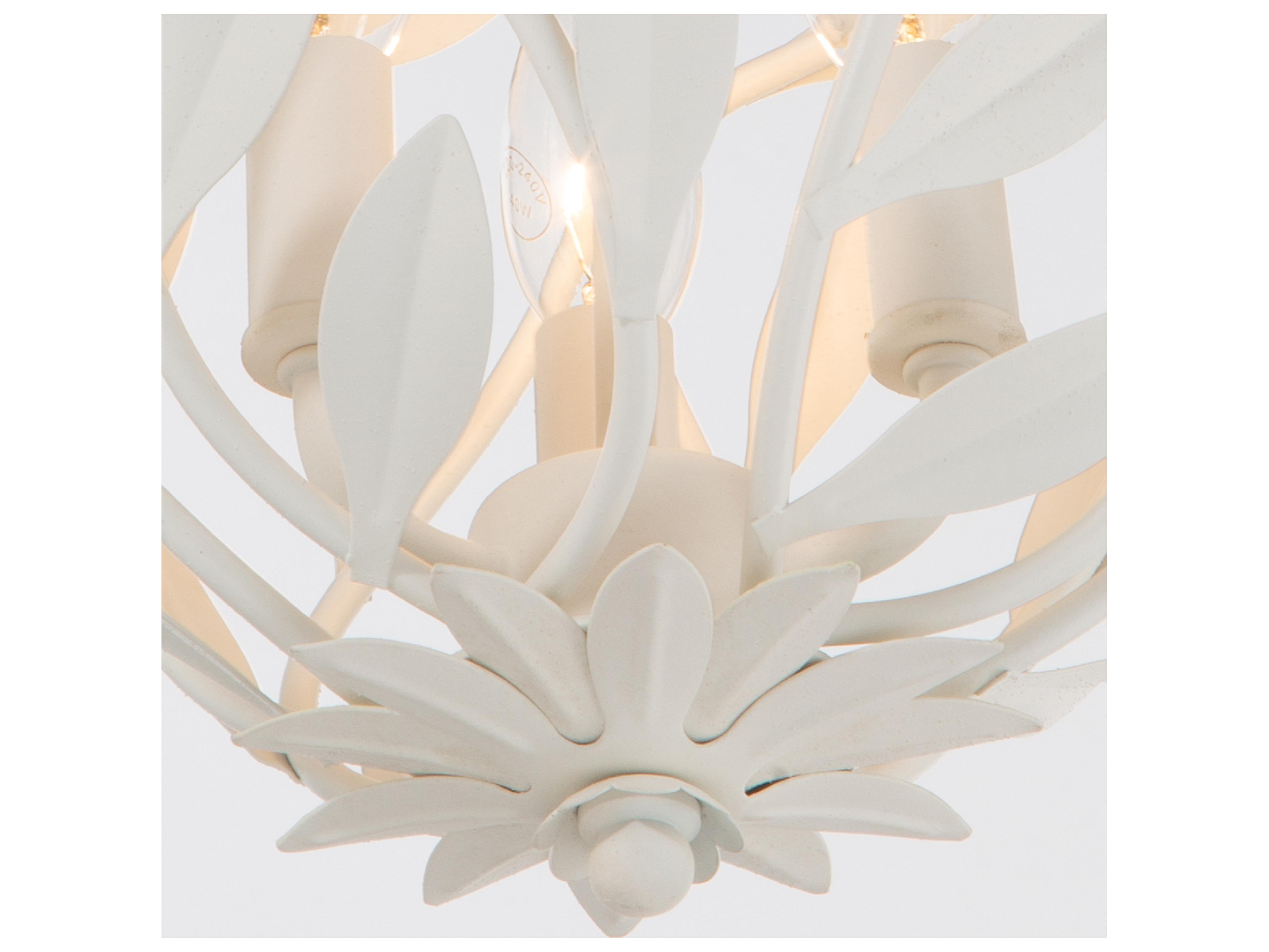 Crystorama Broche 3-Light White Semi Flush Mount