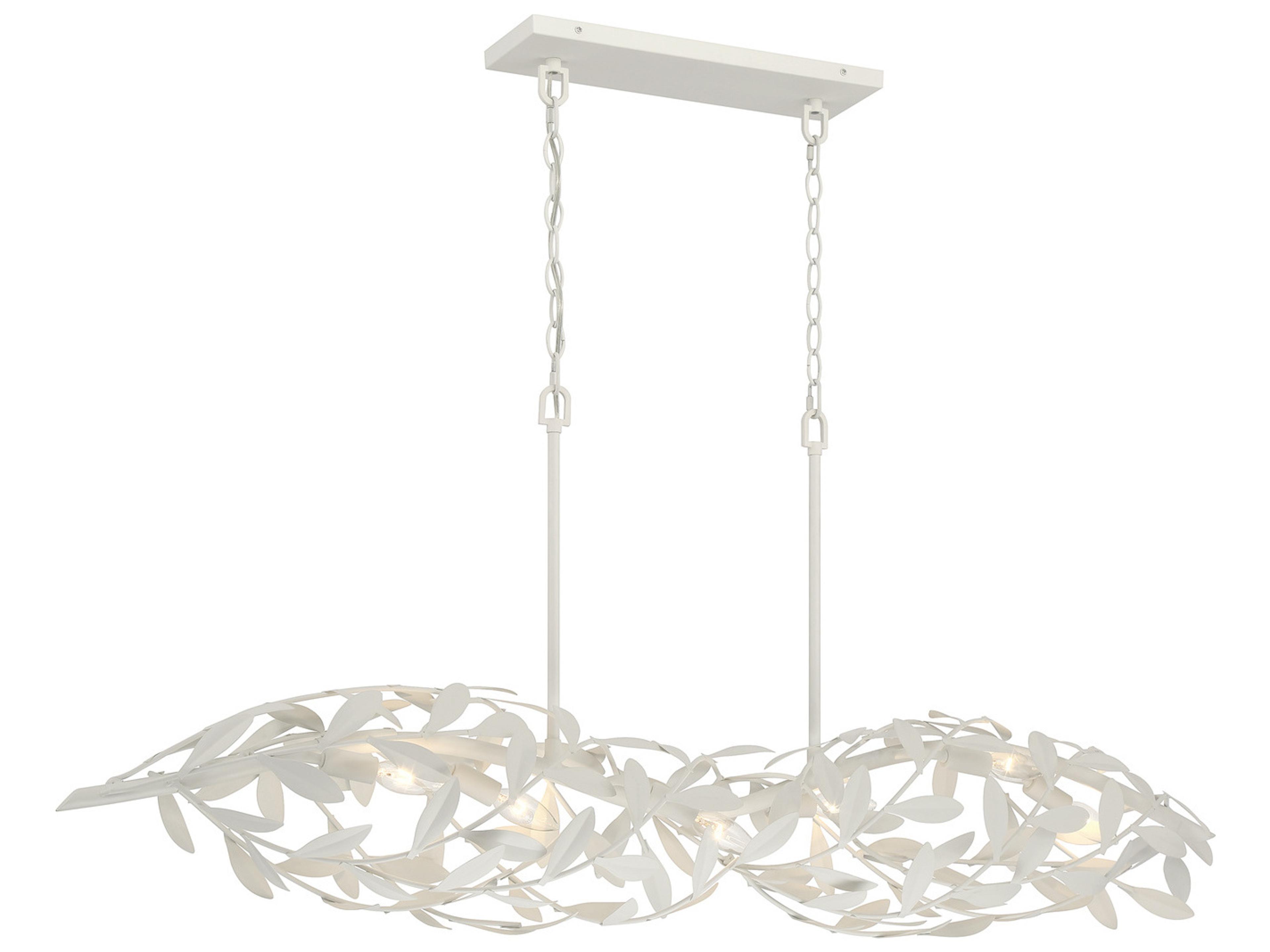 Broche 6-Light White Linear Island Pendant