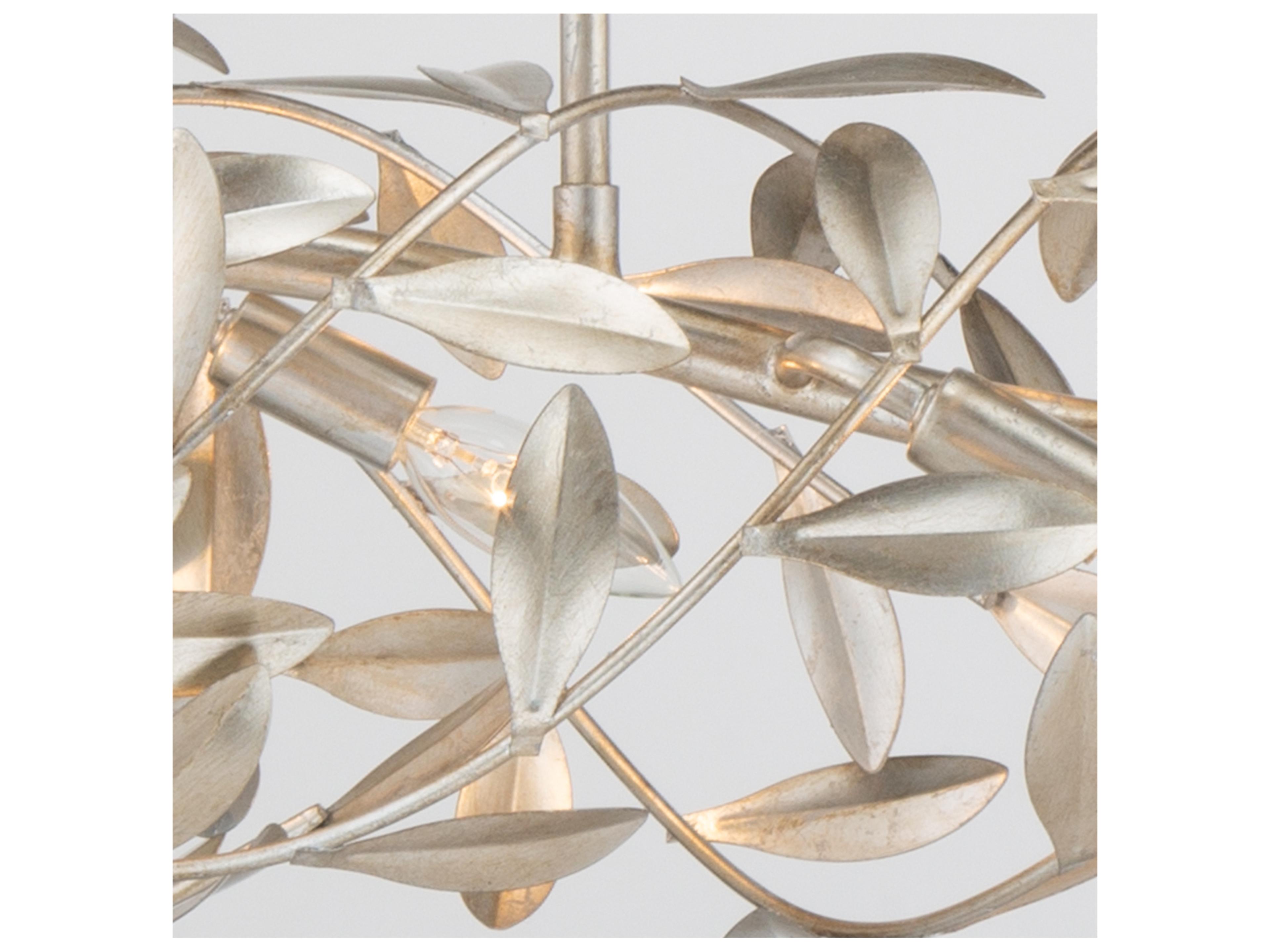 Crystorama Broche 6-Light Silver Linear Island Pendant