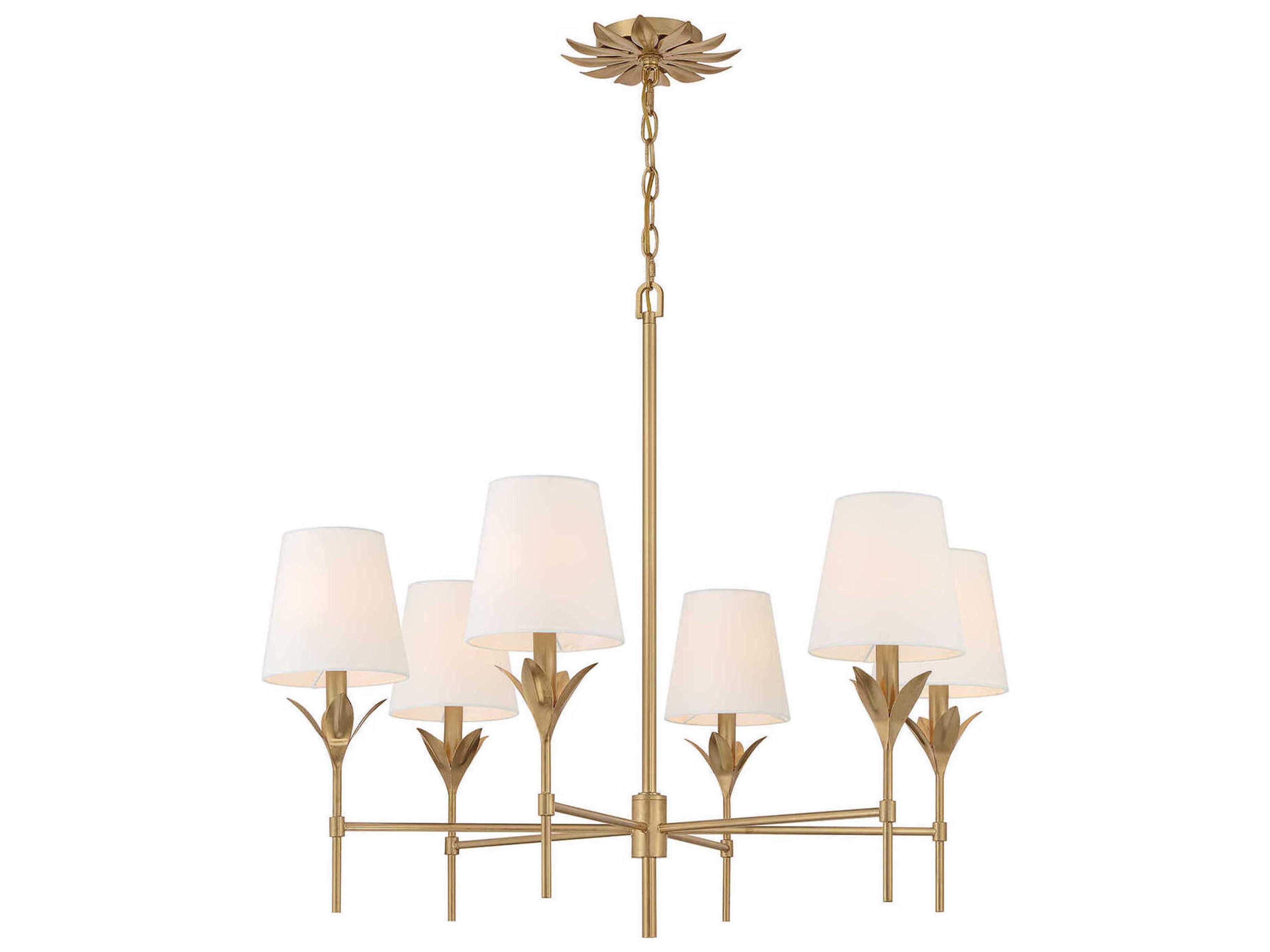Crystorama Broche 6-Light Antique Gold Chandelier