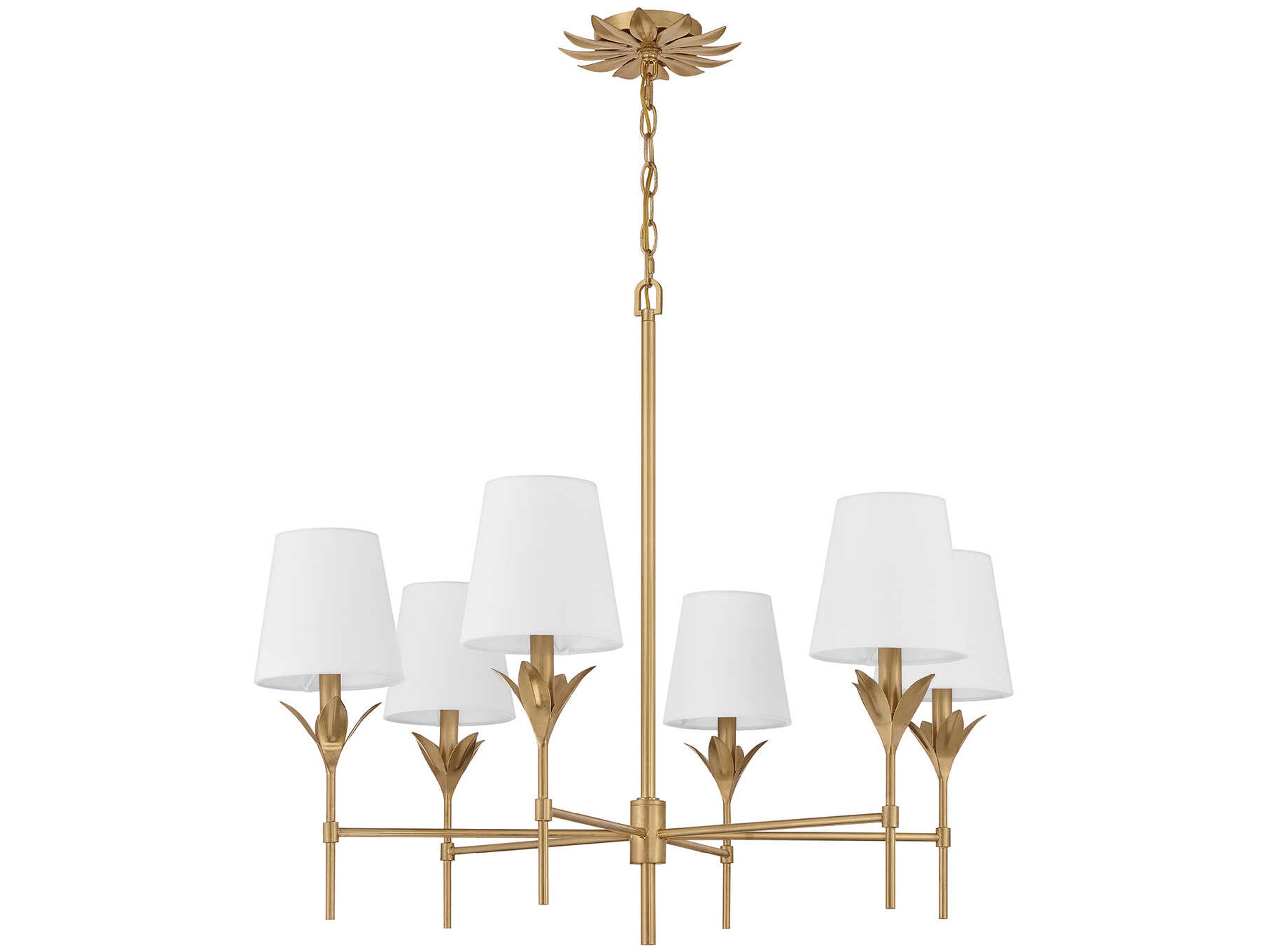 Crystorama Broche 6-Light Antique Gold Chandelier
