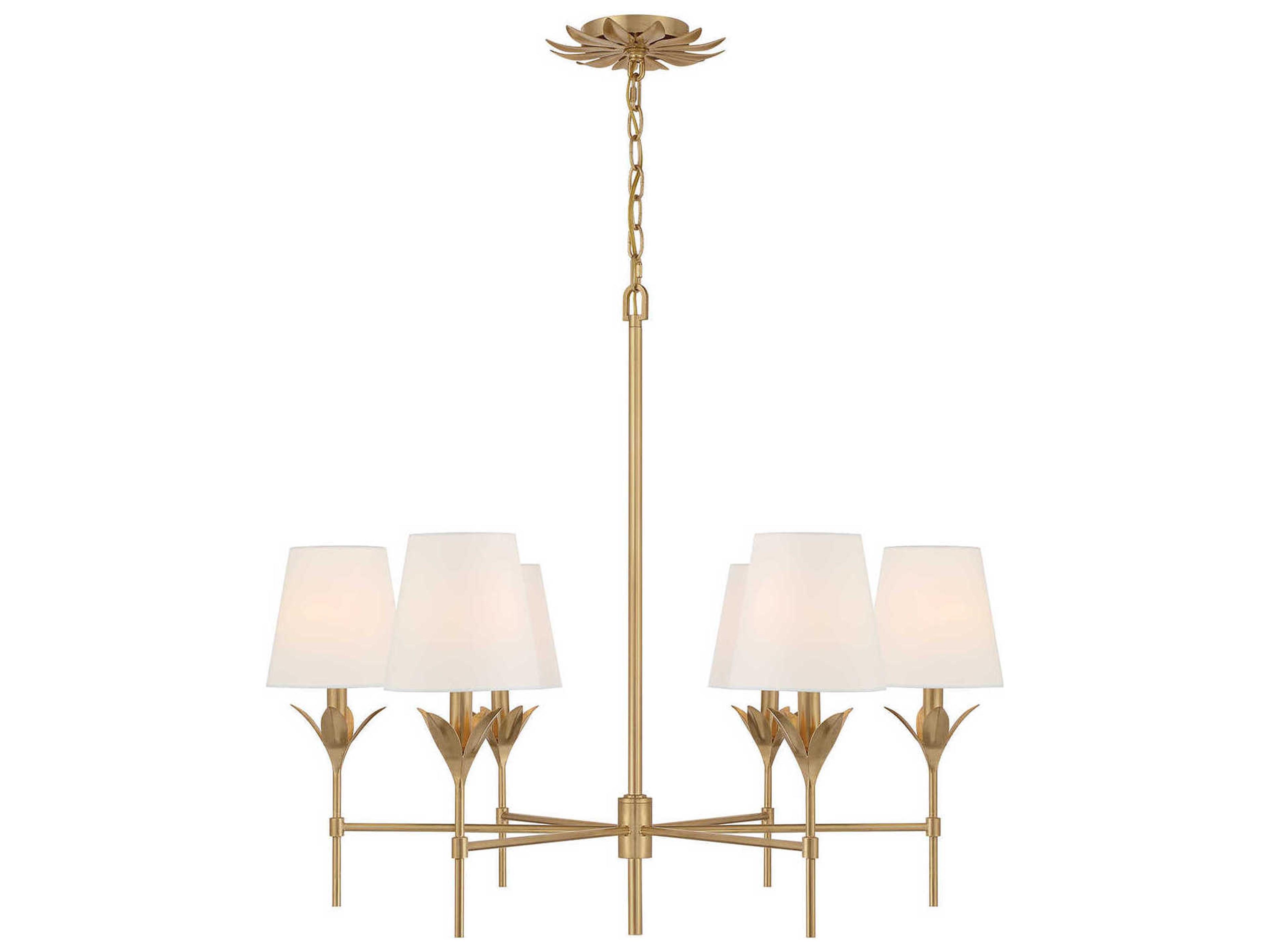 Crystorama Broche 6-Light Antique Gold Chandelier