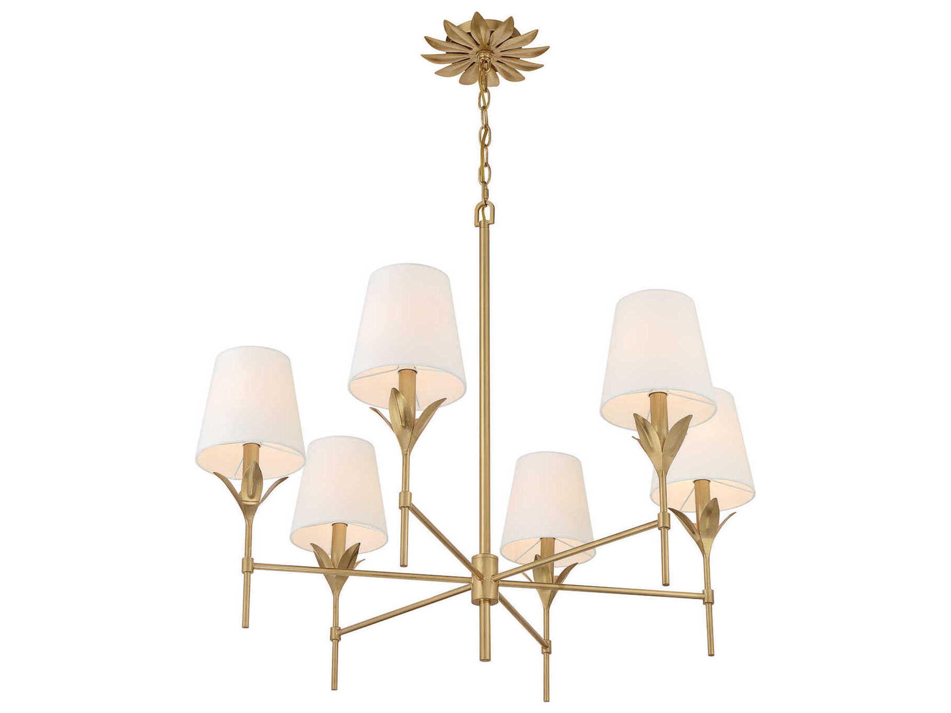 Crystorama Broche 6-Light Antique Gold Chandelier