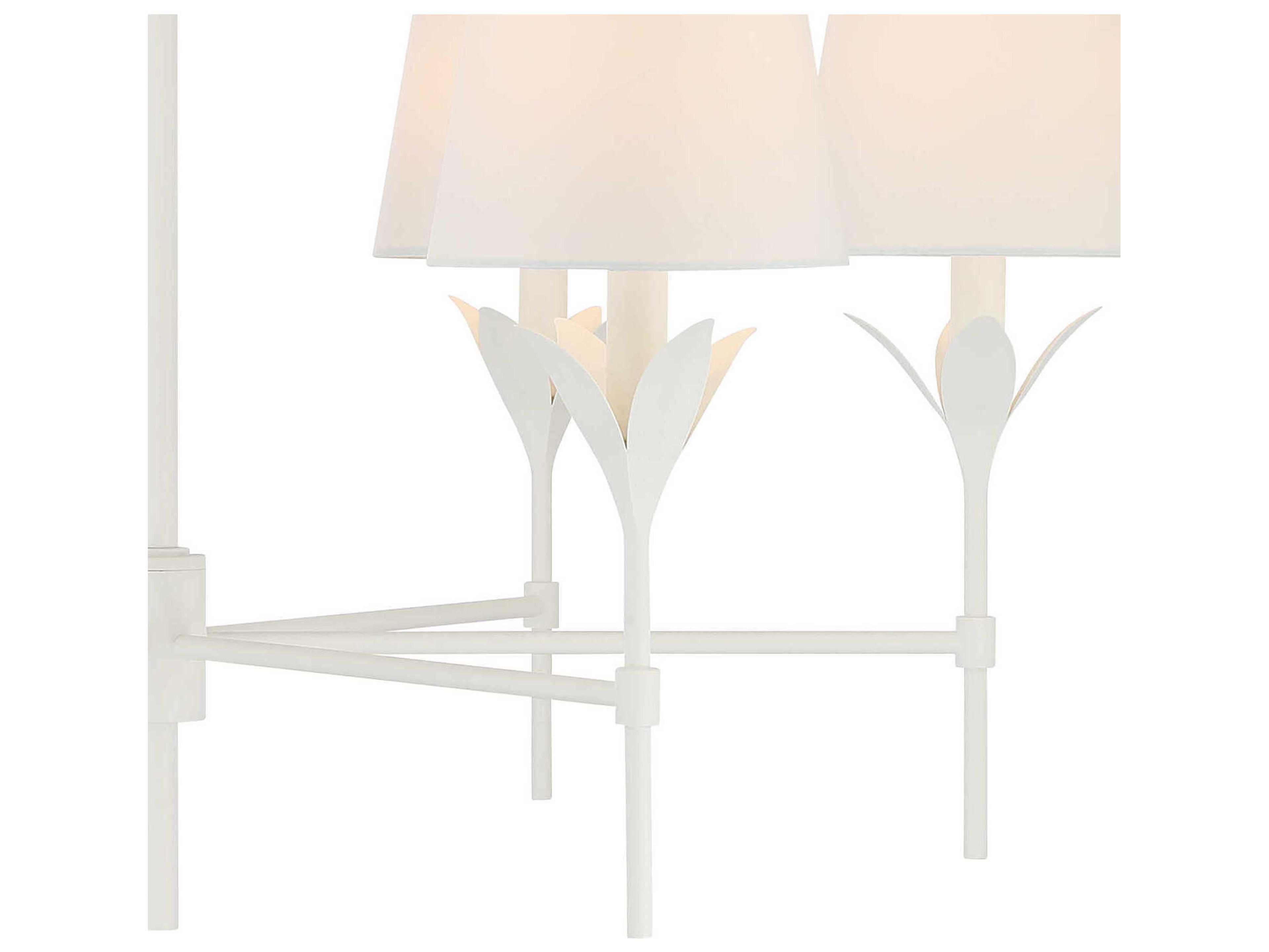 Crystorama Broche 6-Light Matte White Candelabra Chandelier