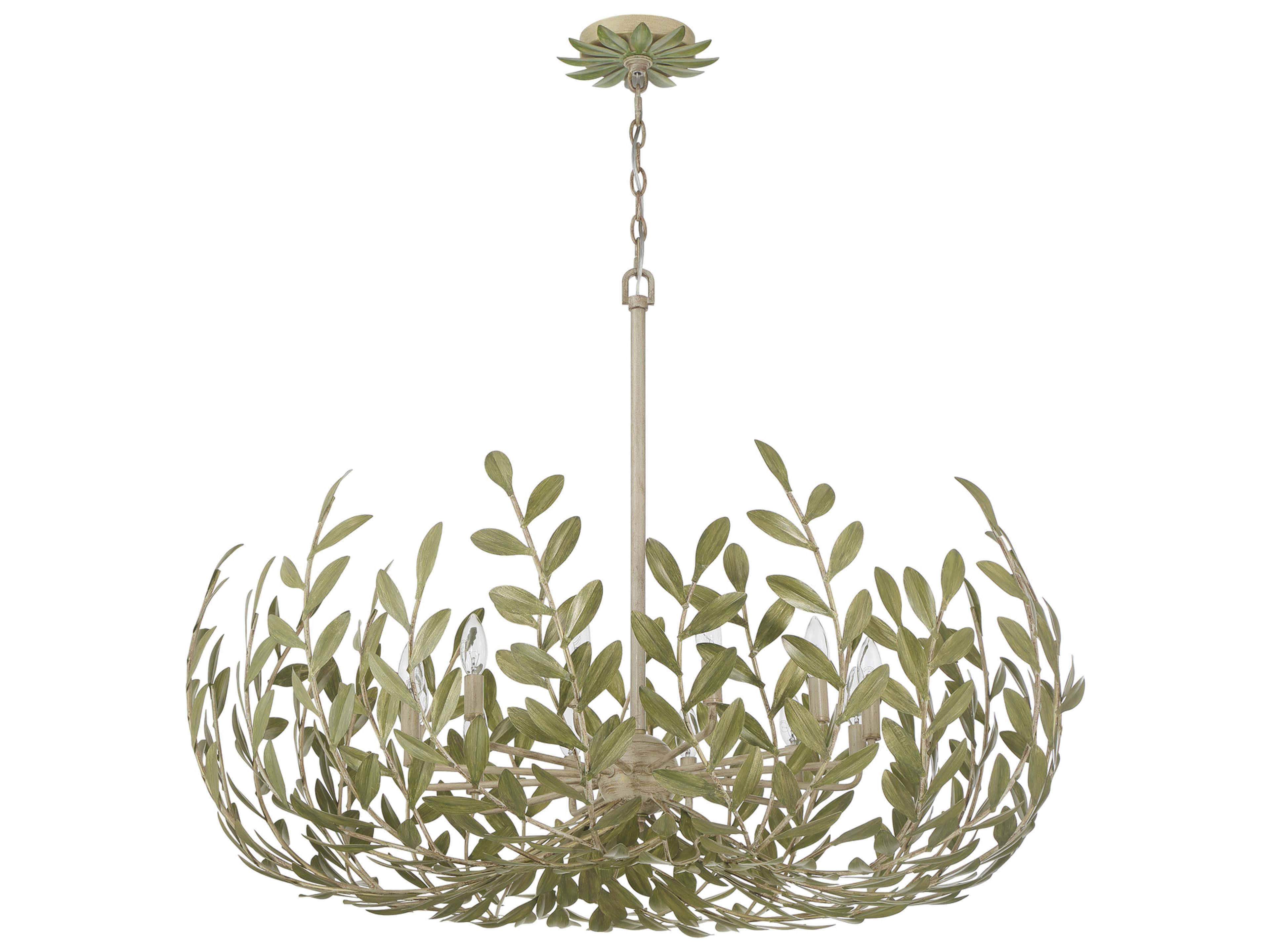 Crystorama Broche 12-Light Green Candelabra Chandelier