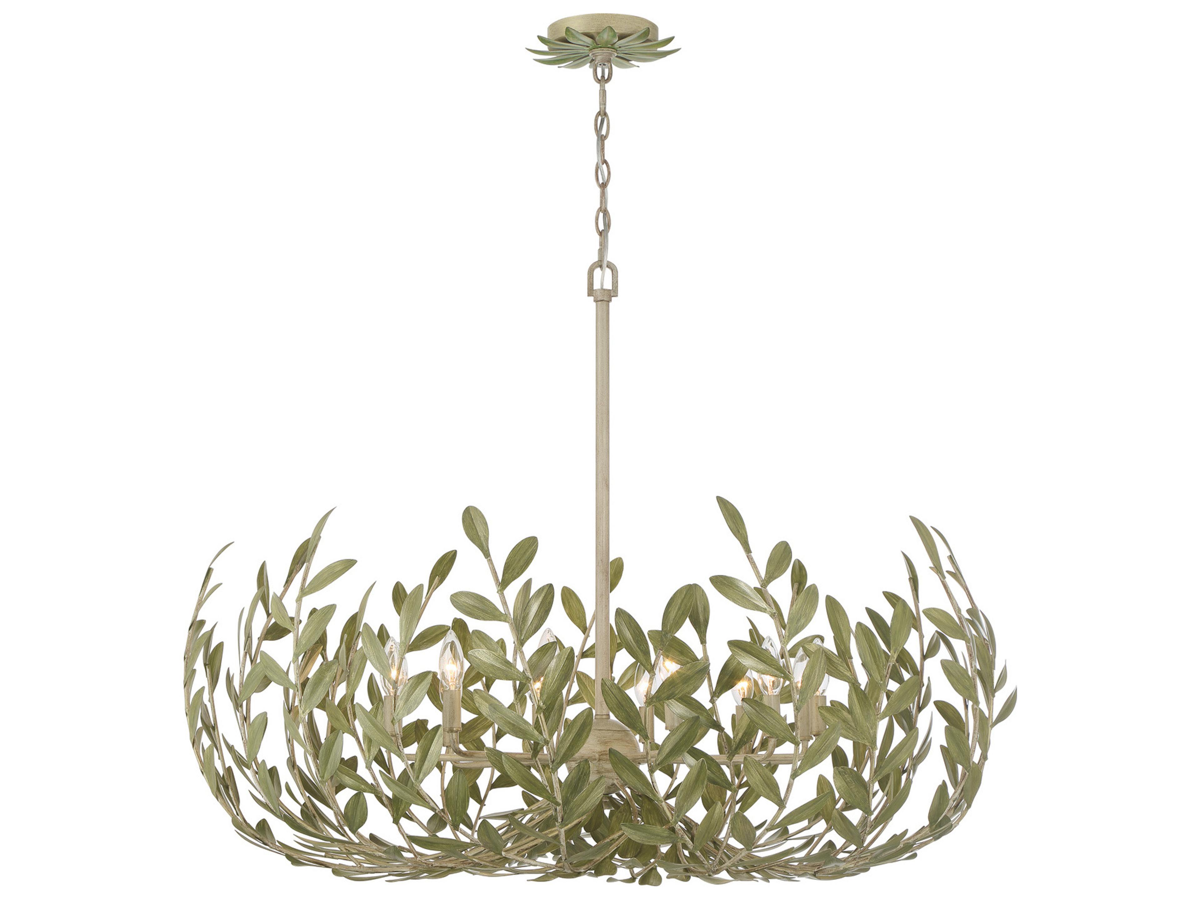 Crystorama Broche 12-Light Green Candelabra Chandelier