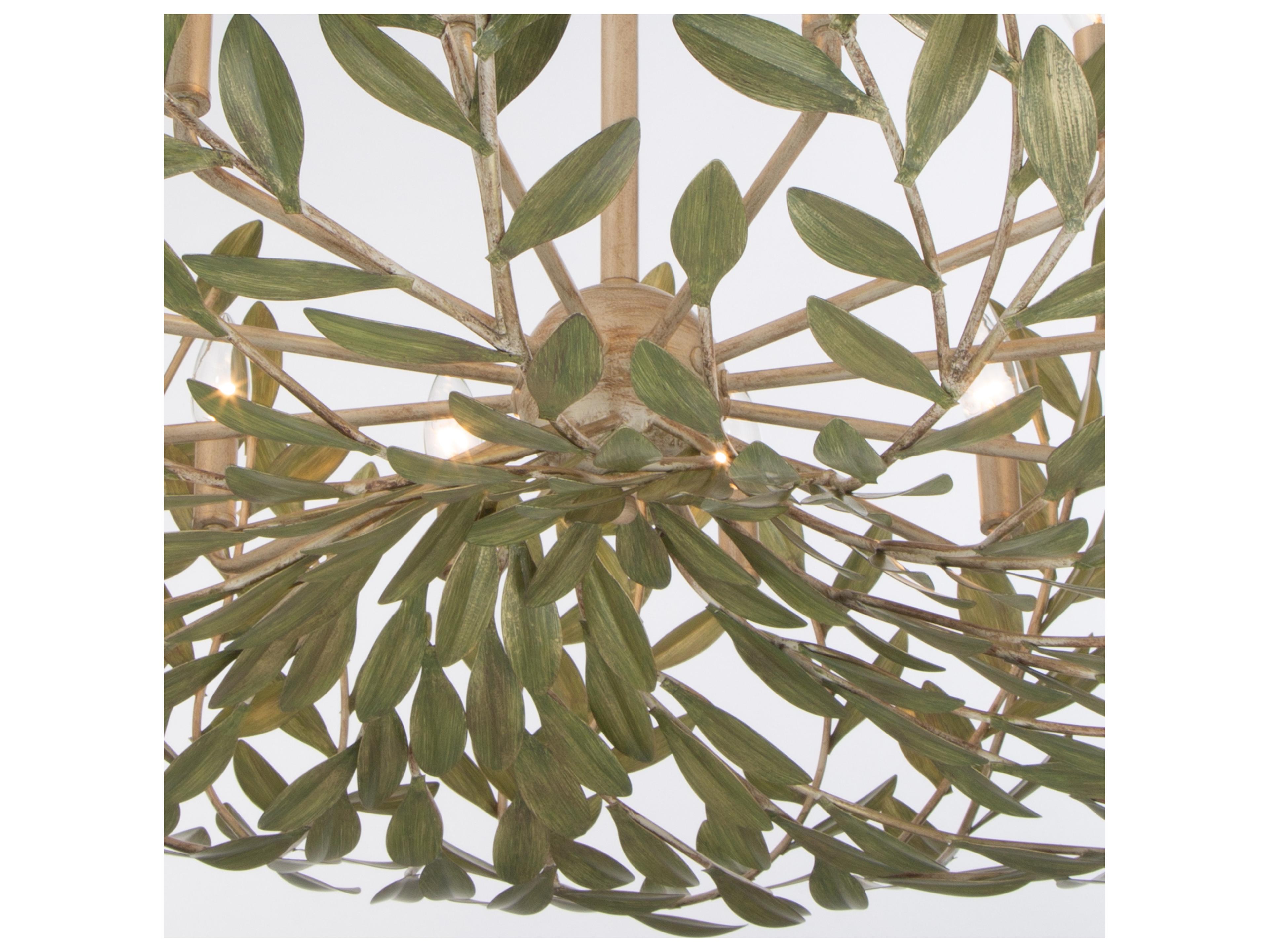 Crystorama Broche 12-Light Green Candelabra Chandelier