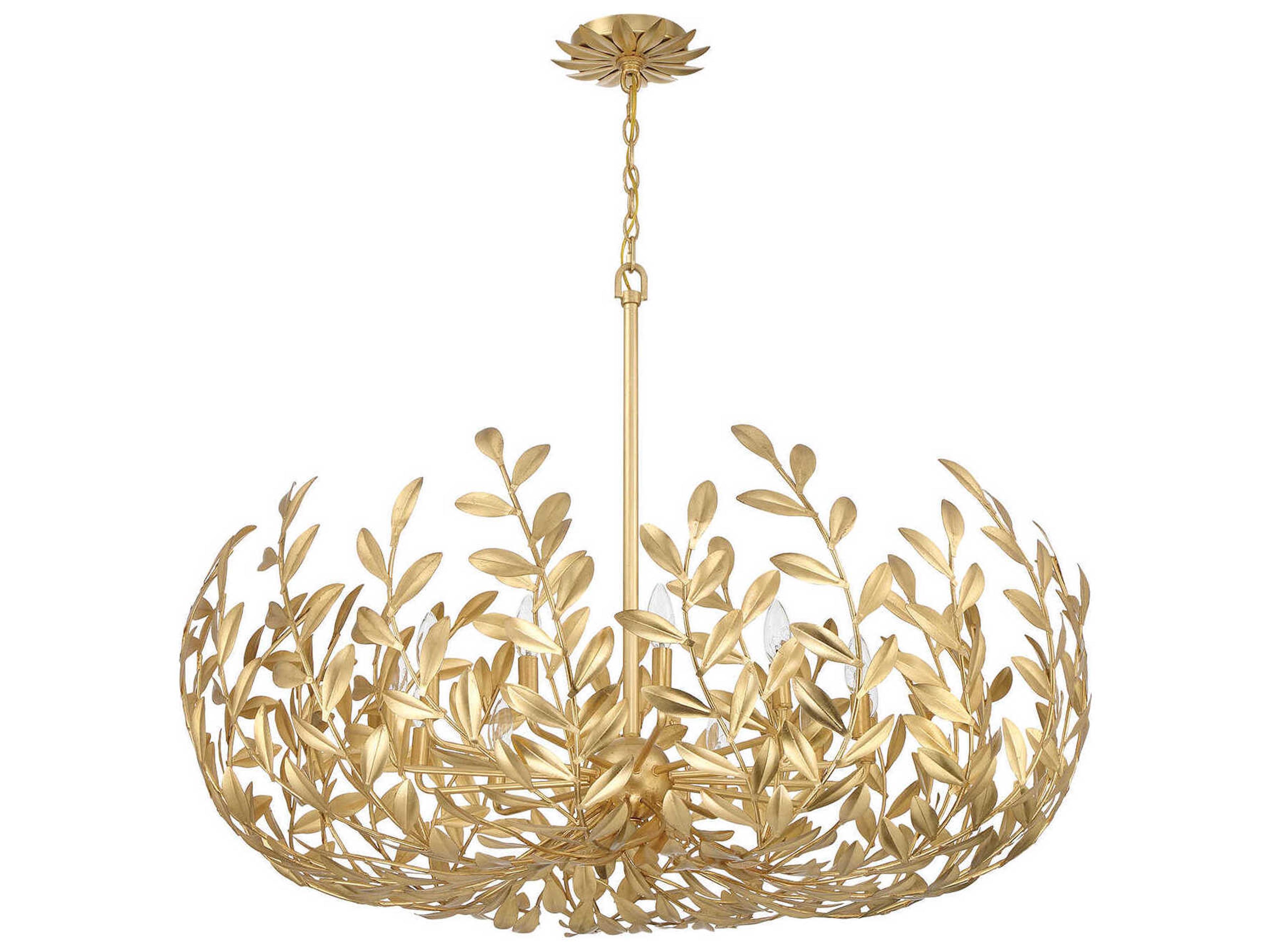 Crystorama Broche 12-Light Antique Gold Candelabra Chandelier