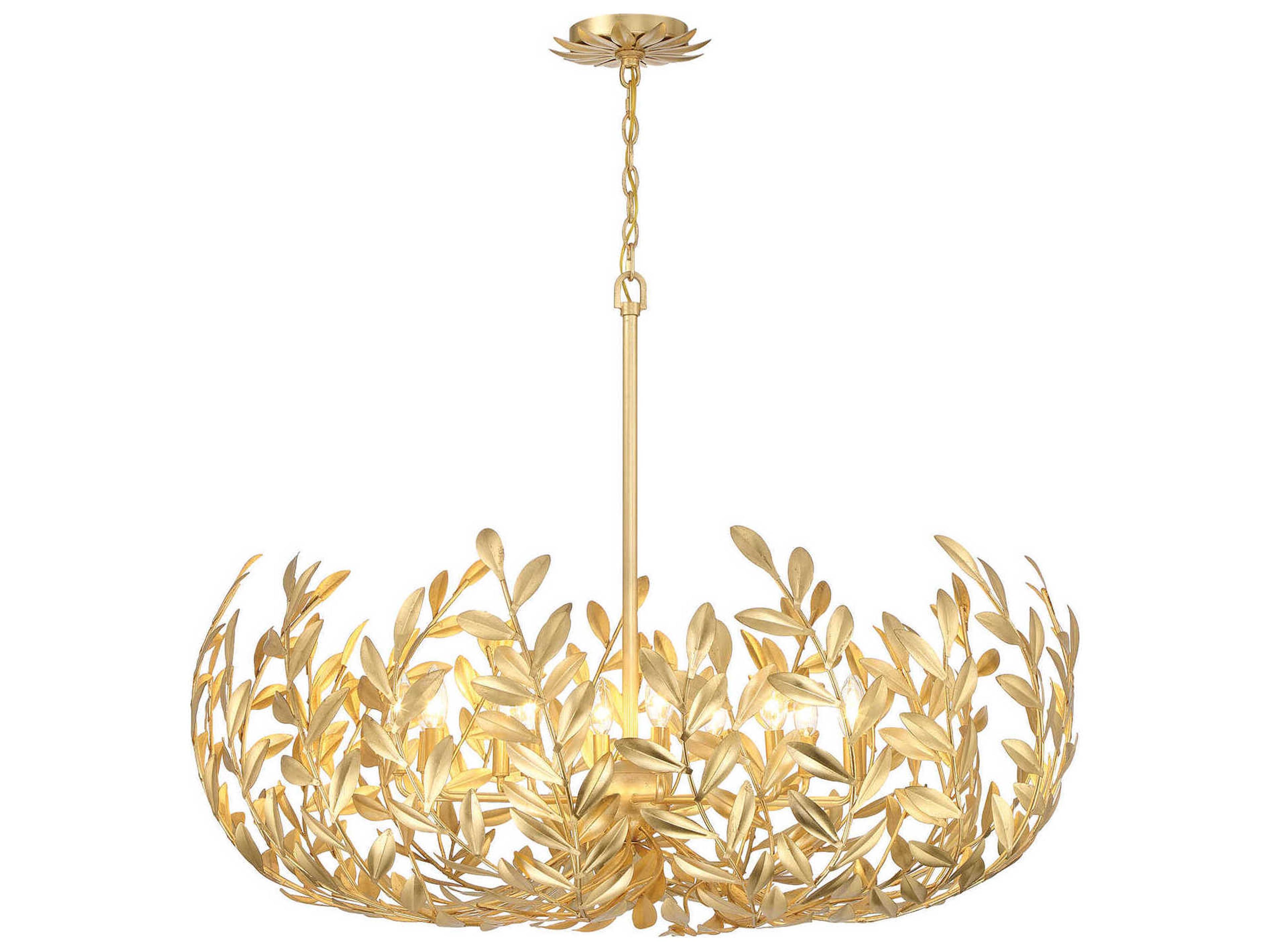 Crystorama Broche 12-Light Antique Gold Candelabra Chandelier