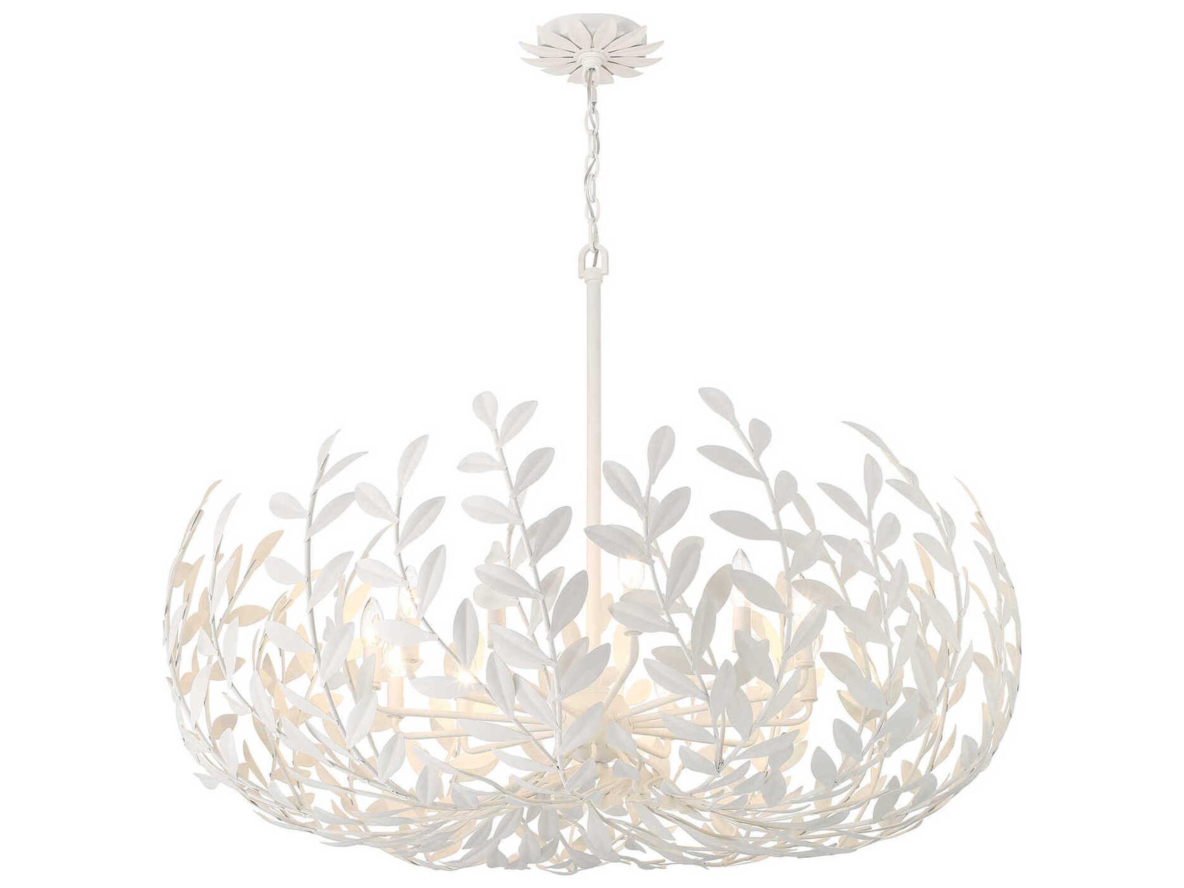 Broche 12-Light Matte White Candelabra Chandelier