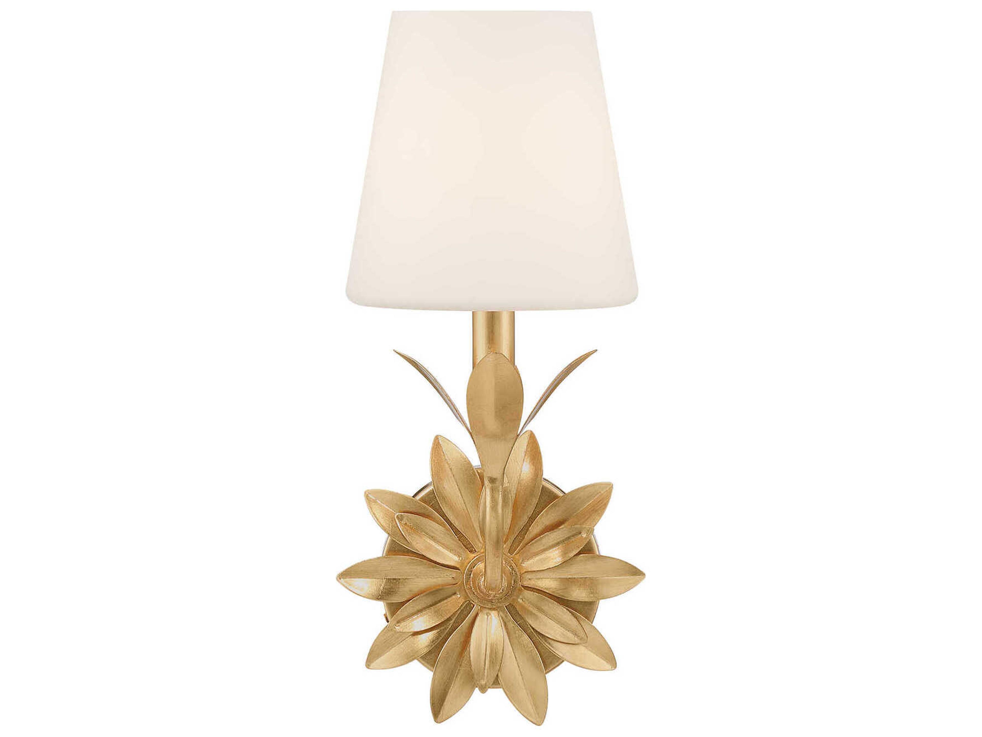 Crystorama Broche 1-Light Antique Gold Wall Sconce