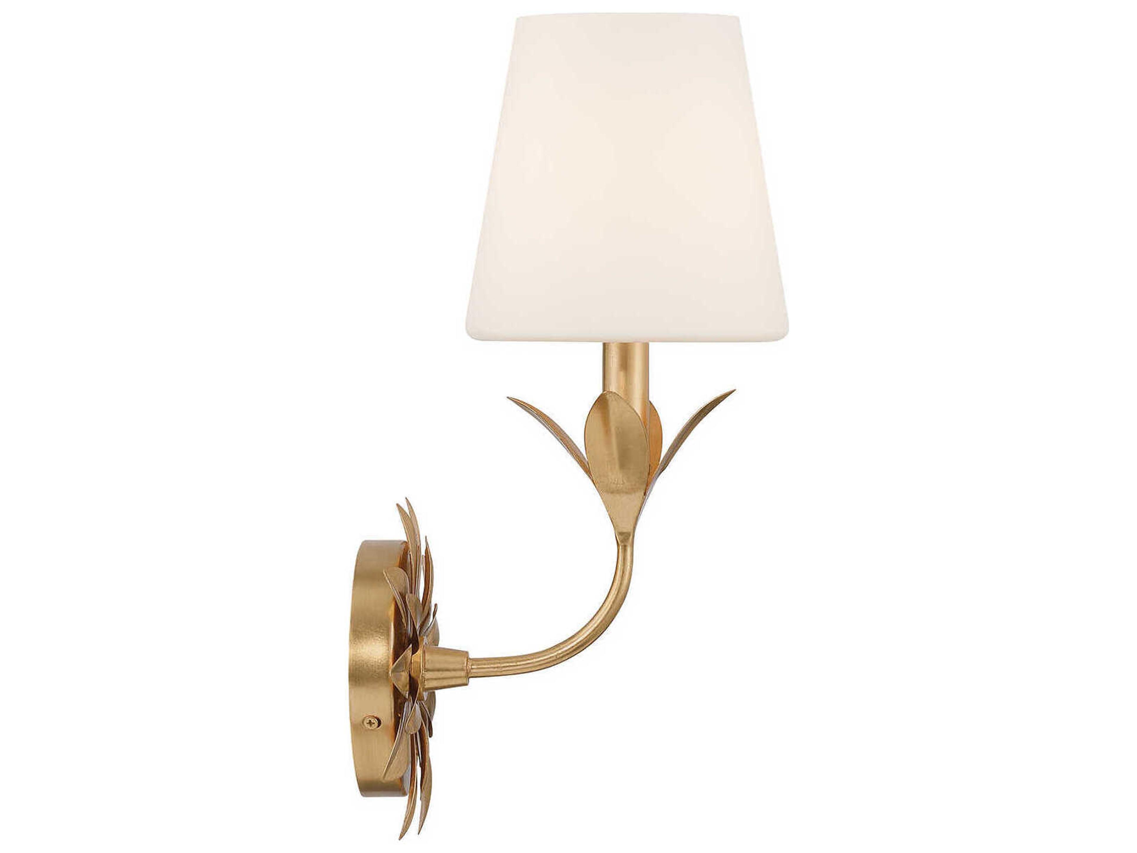Crystorama Broche 1-Light Antique Gold Wall Sconce