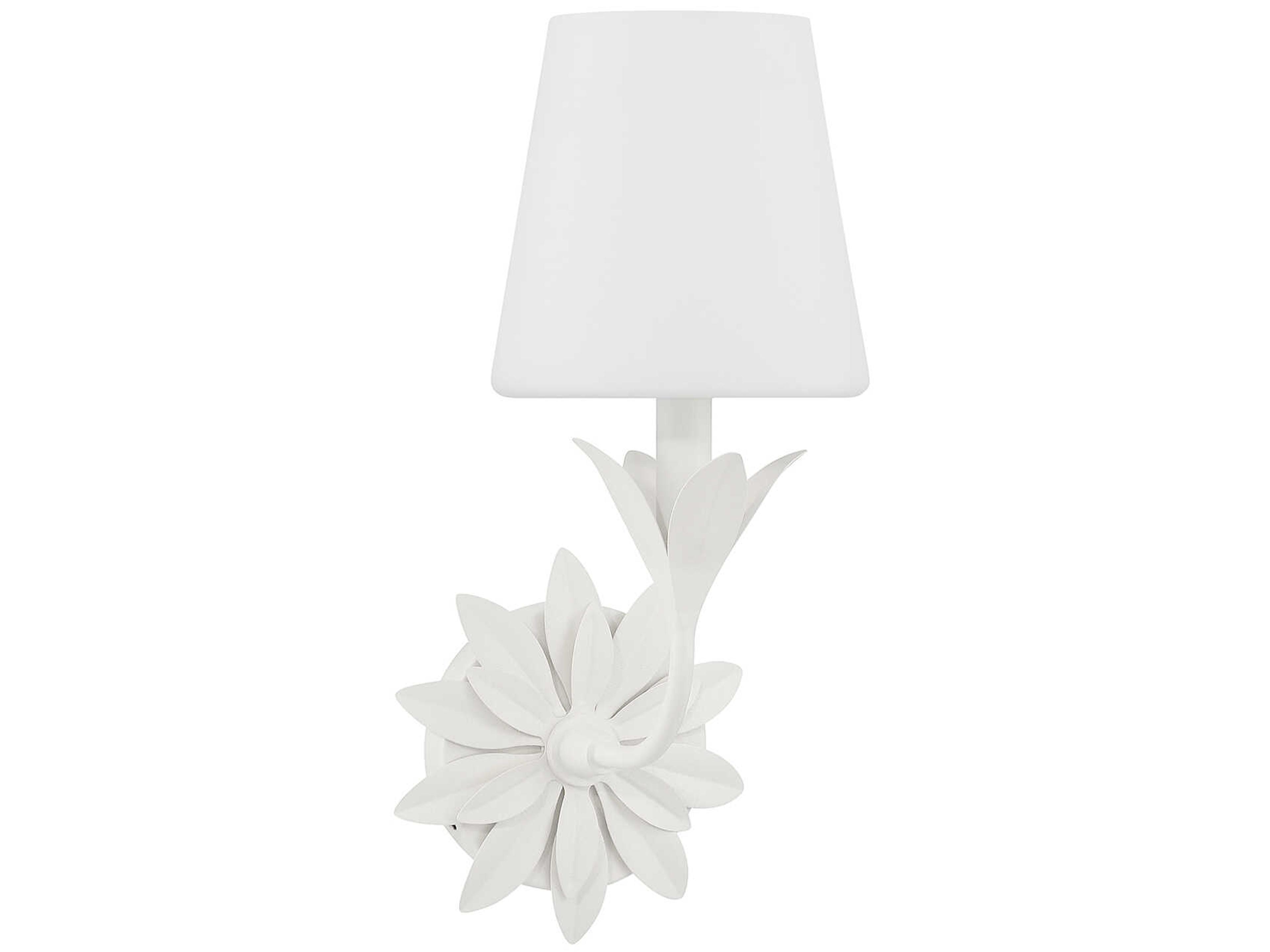 Crystorama Broche 1-Light Matte White Wall Sconce
