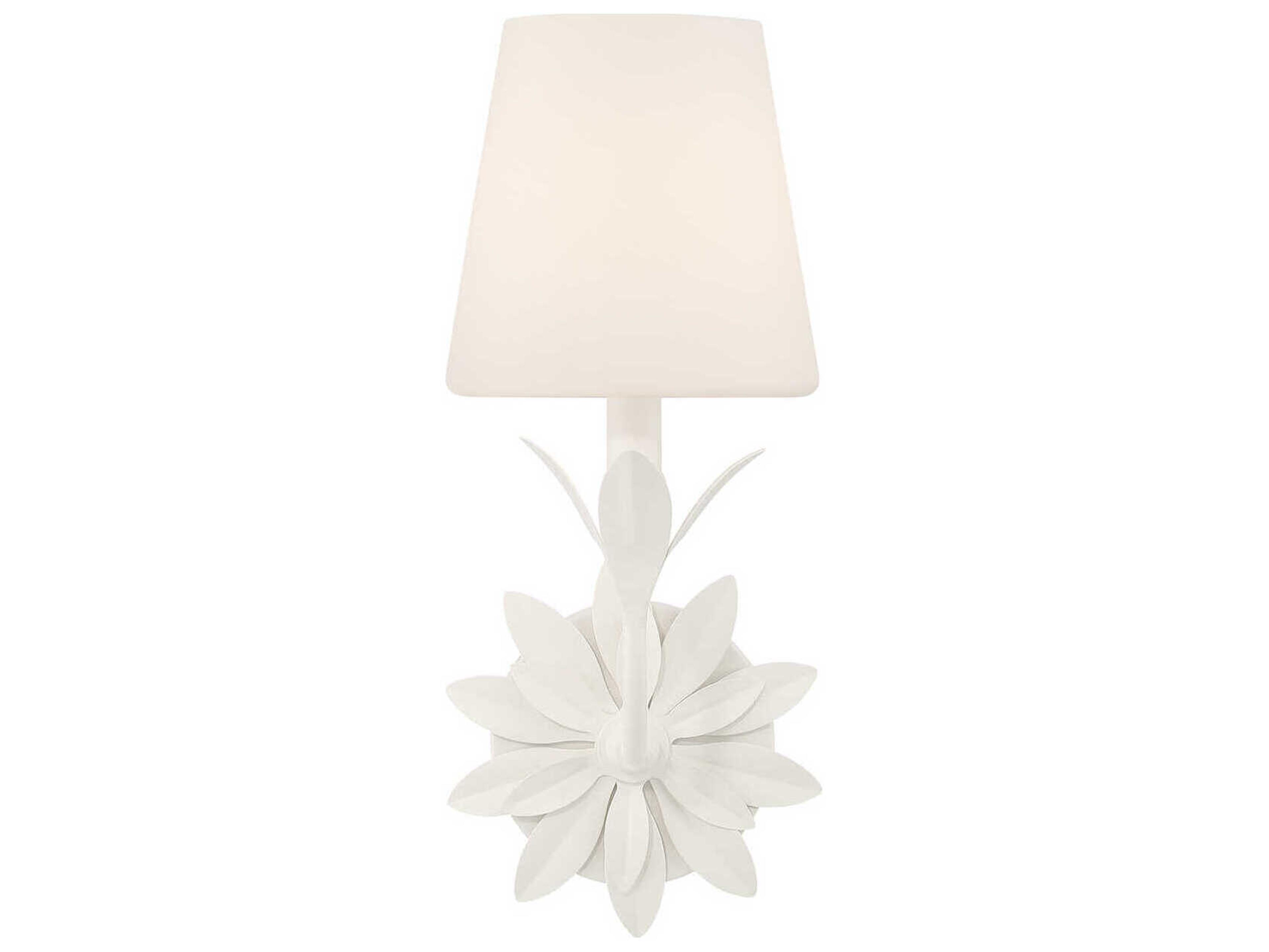 Crystorama Broche 1-Light Matte White Wall Sconce