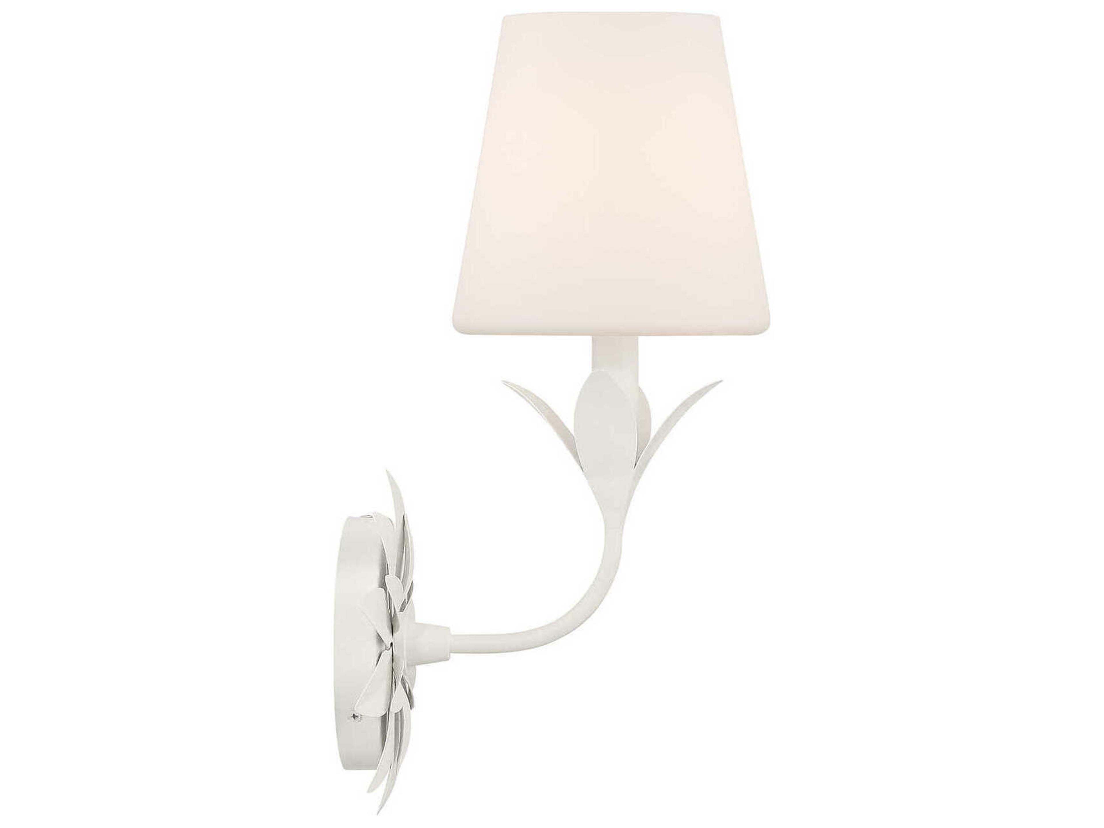 Crystorama Broche 1-Light Matte White Wall Sconce