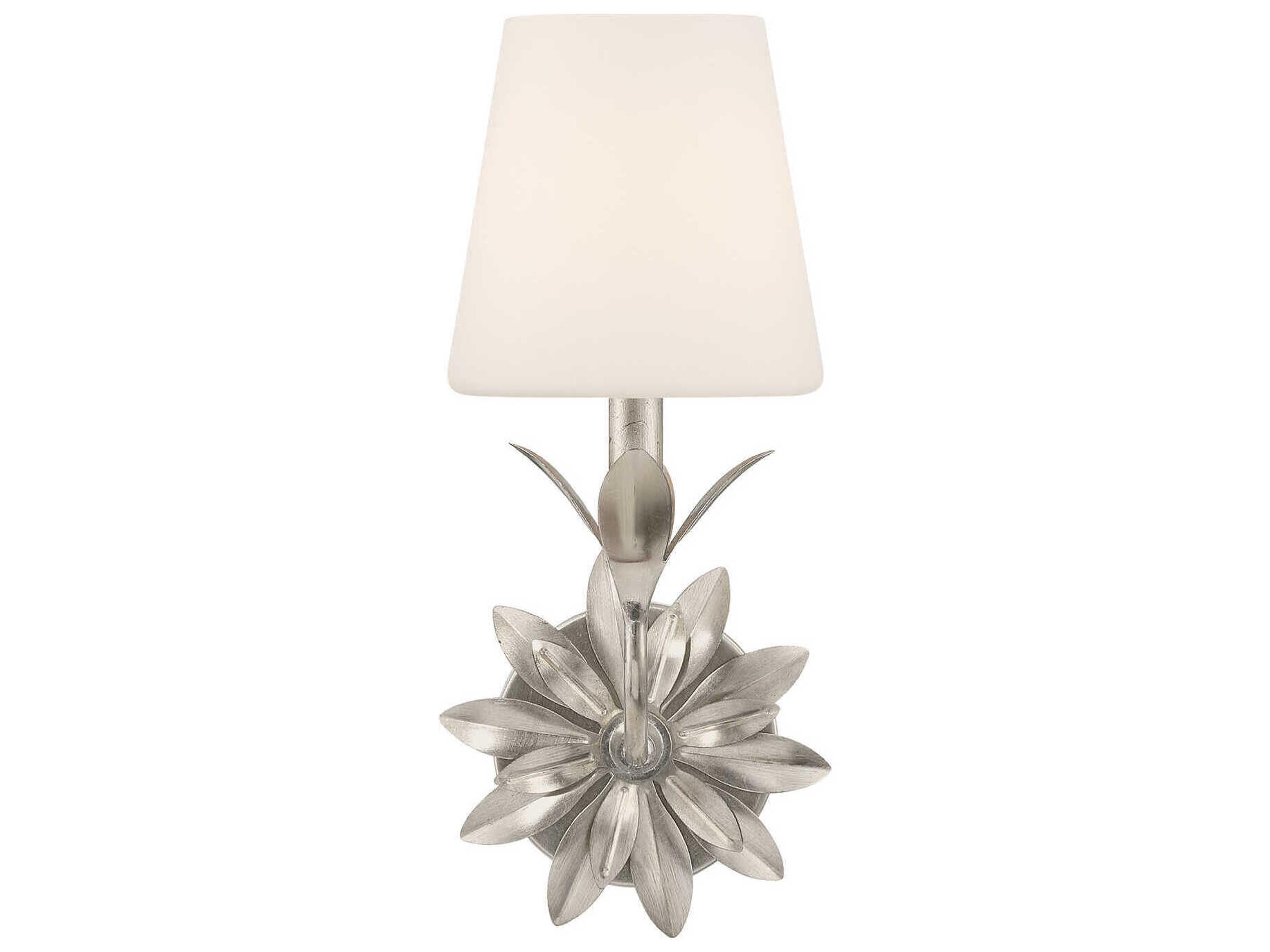 Crystorama Broche 1-Light Antique Silver Wall Sconce